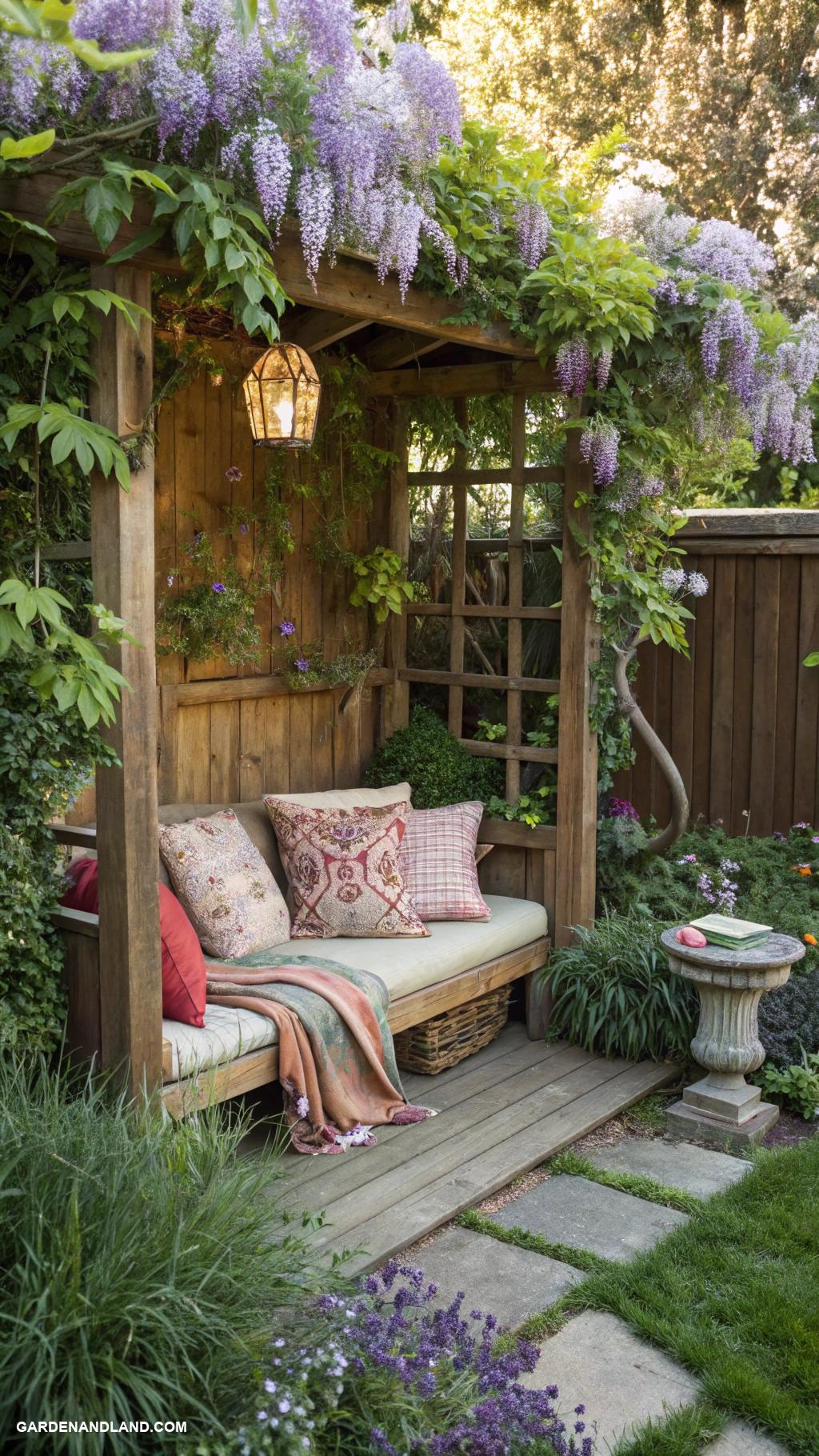 backyard garden ideas Cozy reading nook surrounded by greenery