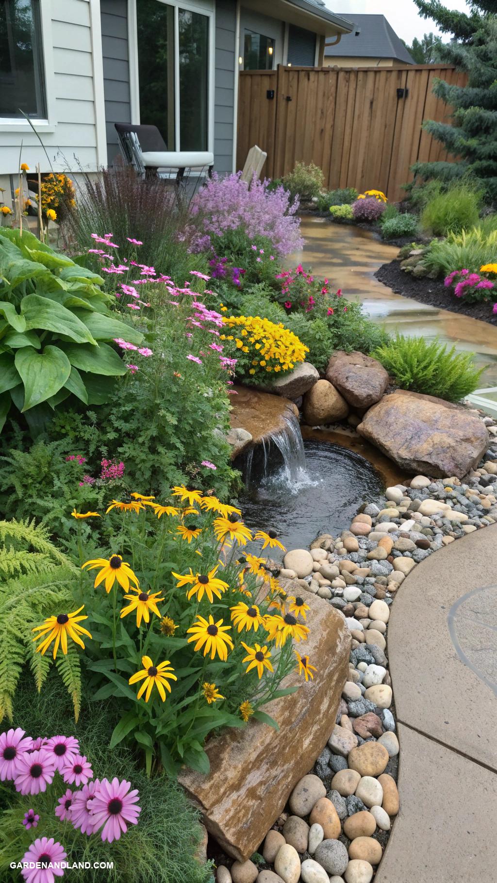 backyard garden ideas Rain garden to manage stormwater naturally