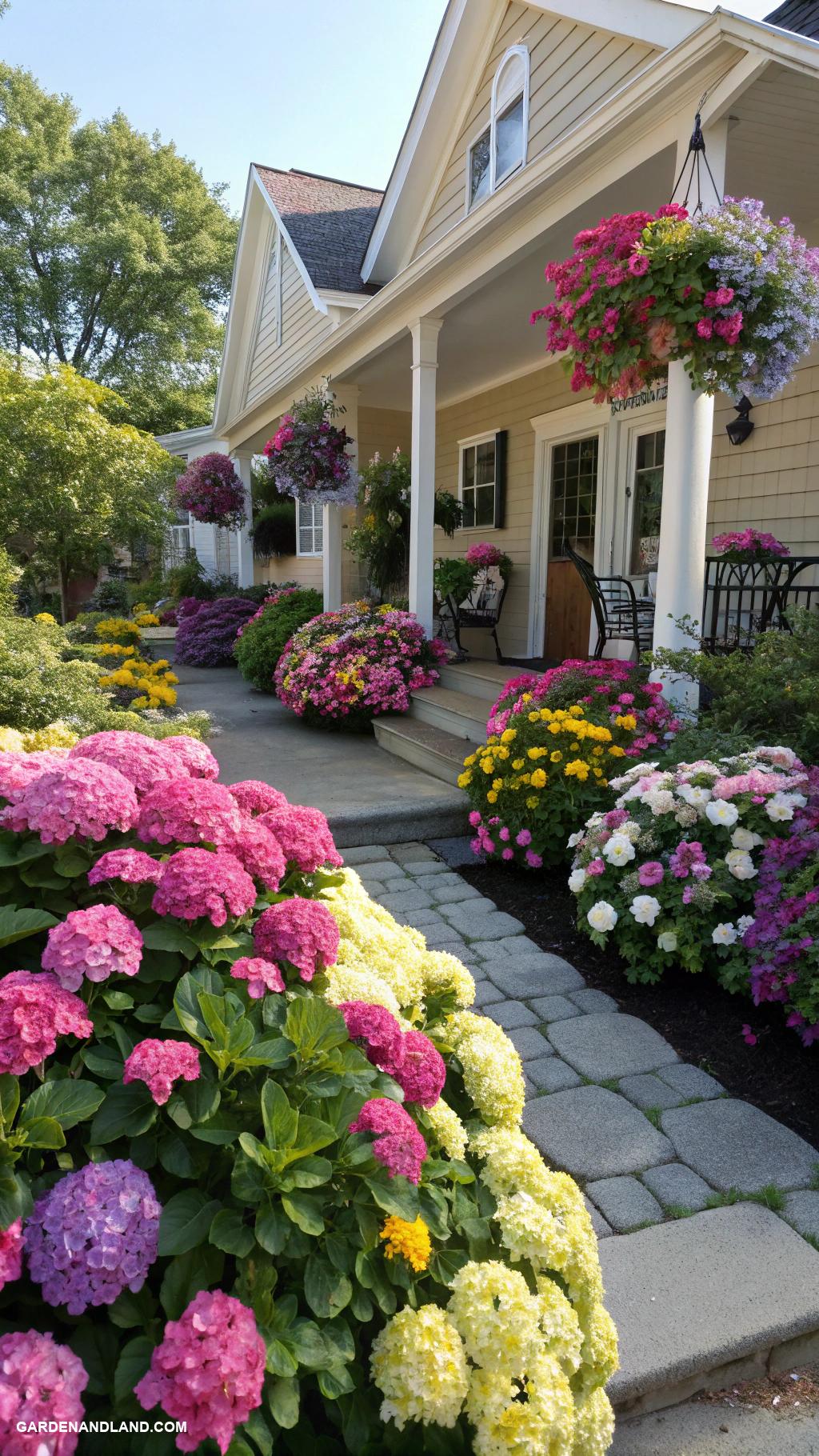 bushes in front of house Colorful flowering bushes for vibrant appeal