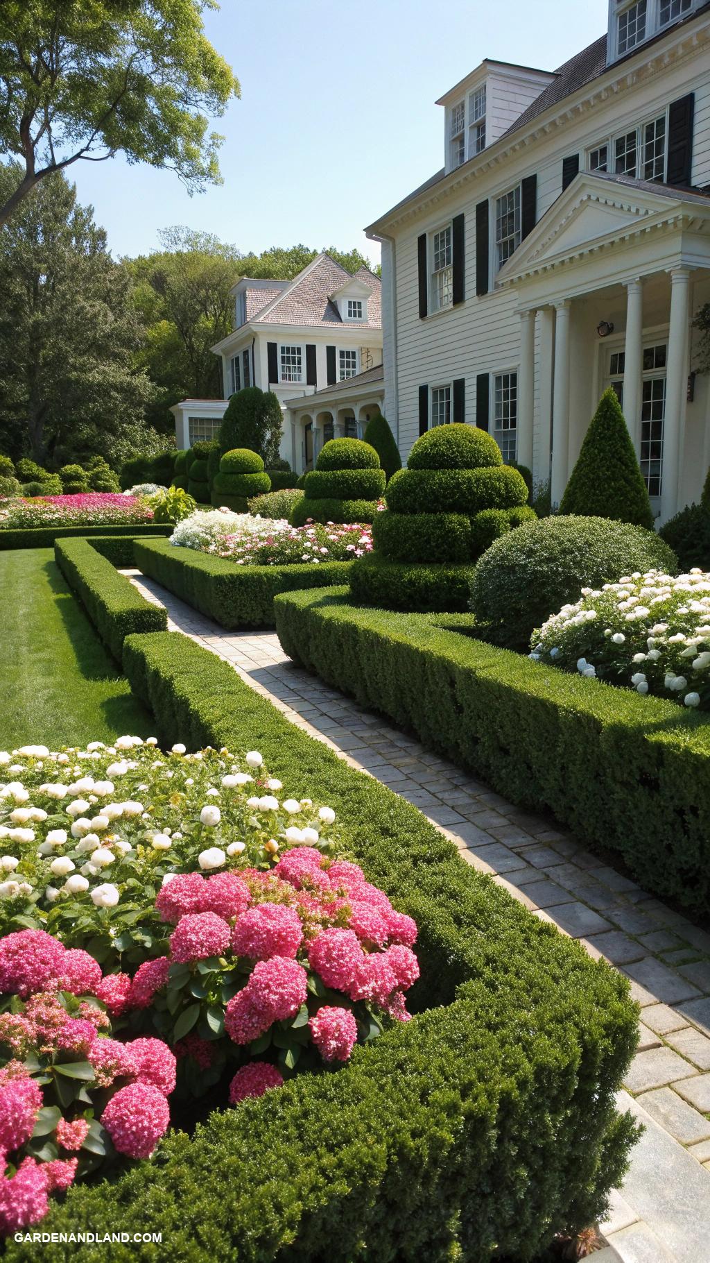 bushes in front of house Formal hedges for an elegant look