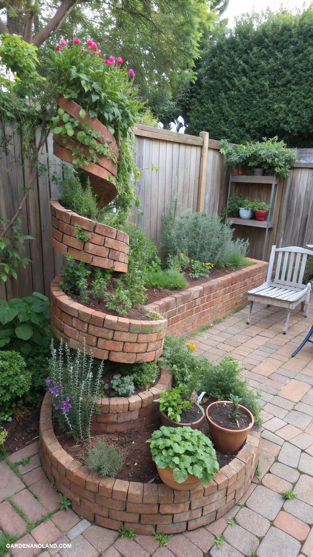 cheap backyard ideas Plant a herb spiral for space saving