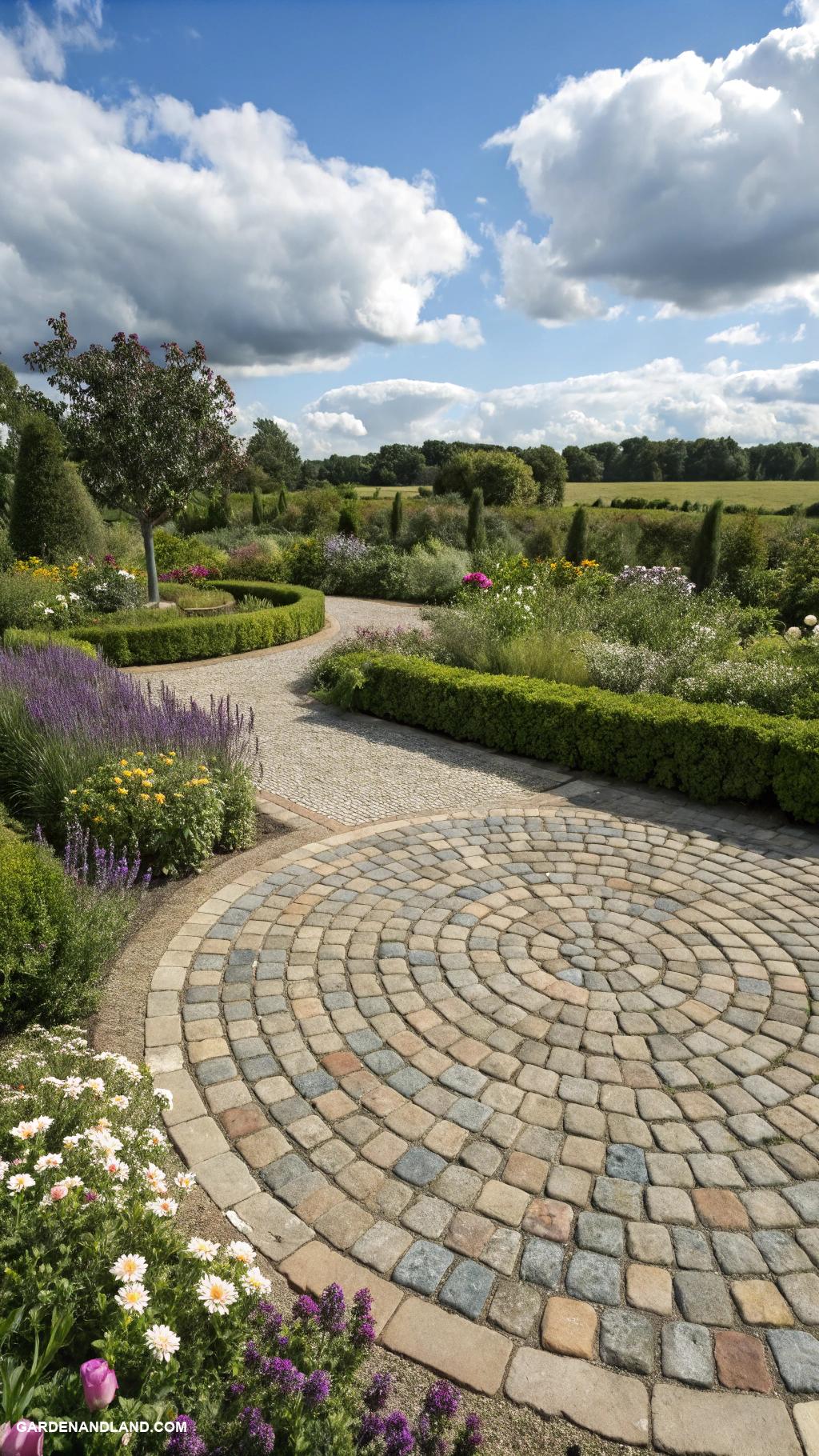 cobblestone edging ideas Cobblestone circle as a centerpiece