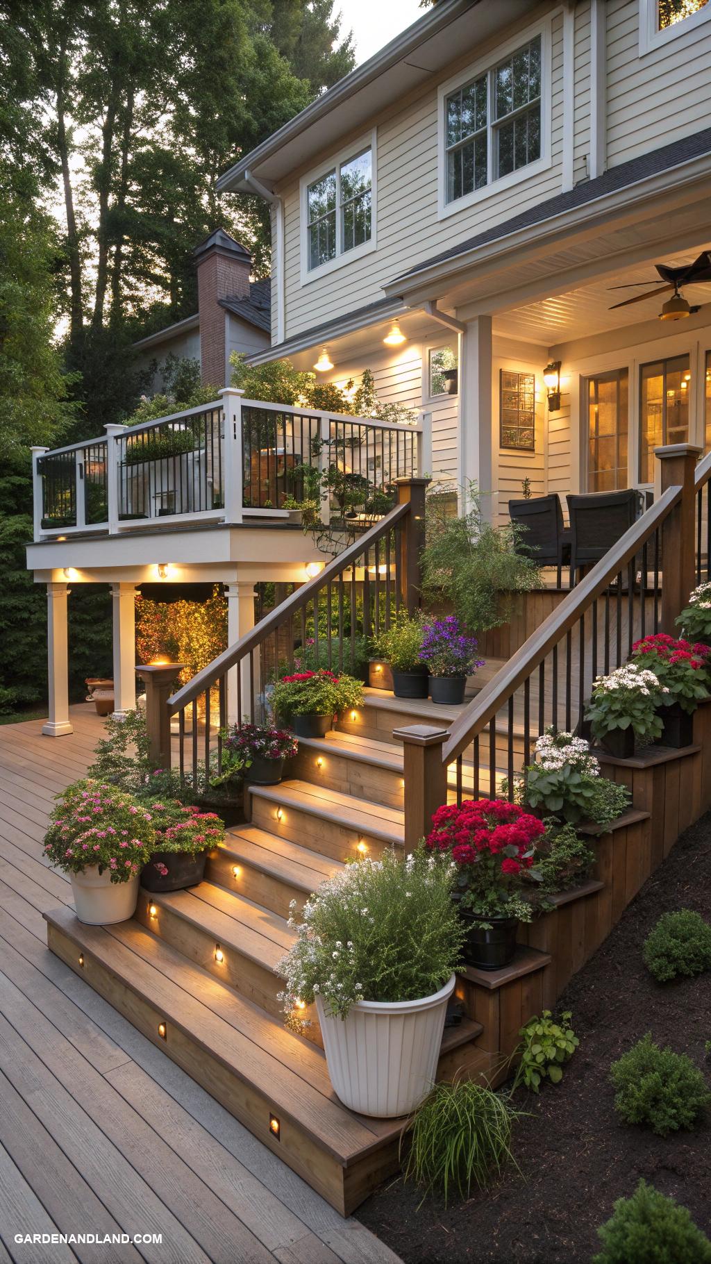 deck ideas off back of house Multi level deck for dynamic plant displays