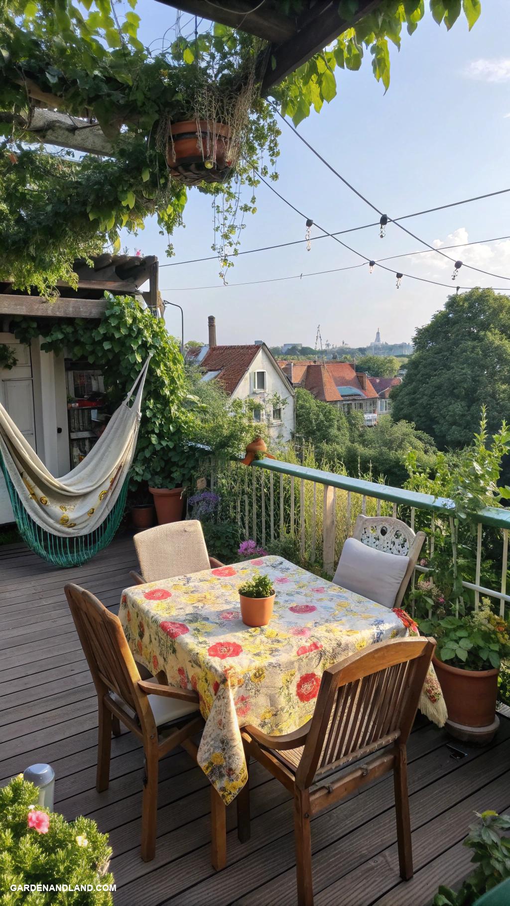 deck ideas off back of house Retro rooftop deck with vintage furnishings