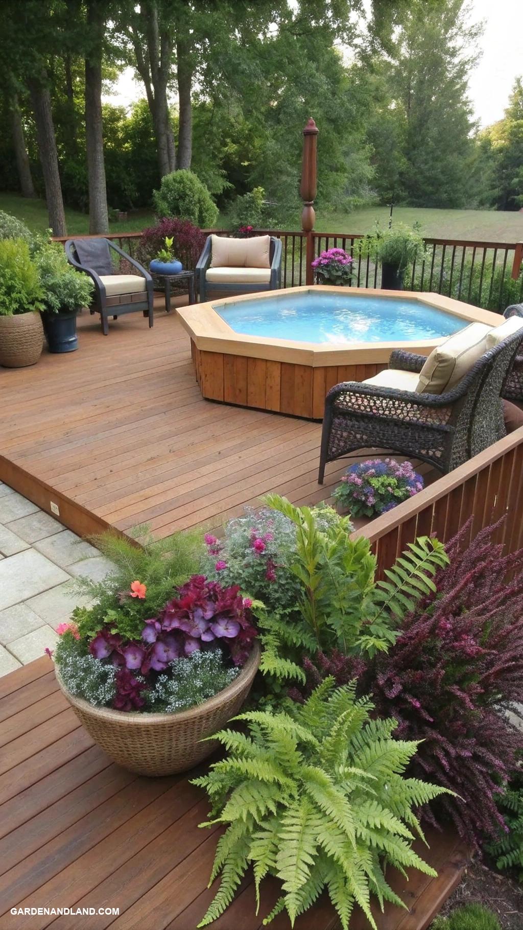diy above ground pool landscaping Create a wooden deck oasis