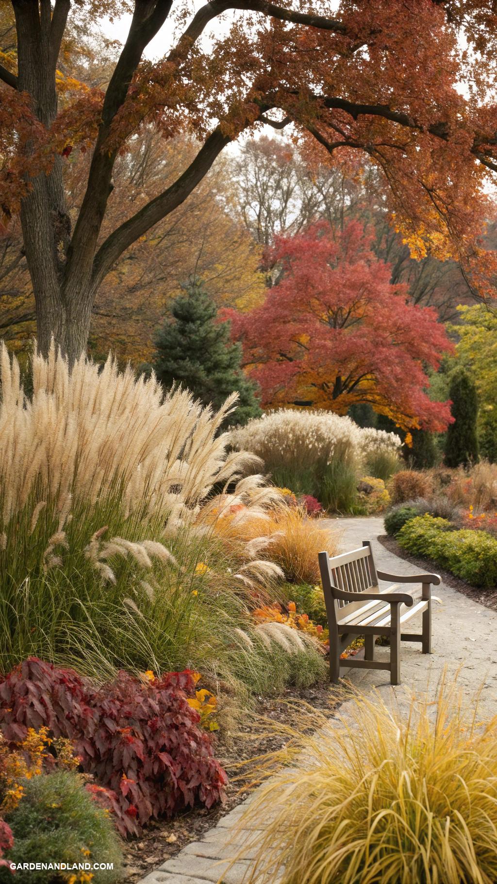 fall garden ideas Incorporate ornamental grasses for texture