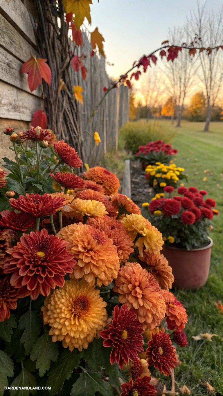 fall garden ideas Plant colorful autumn hued chrysanthemums