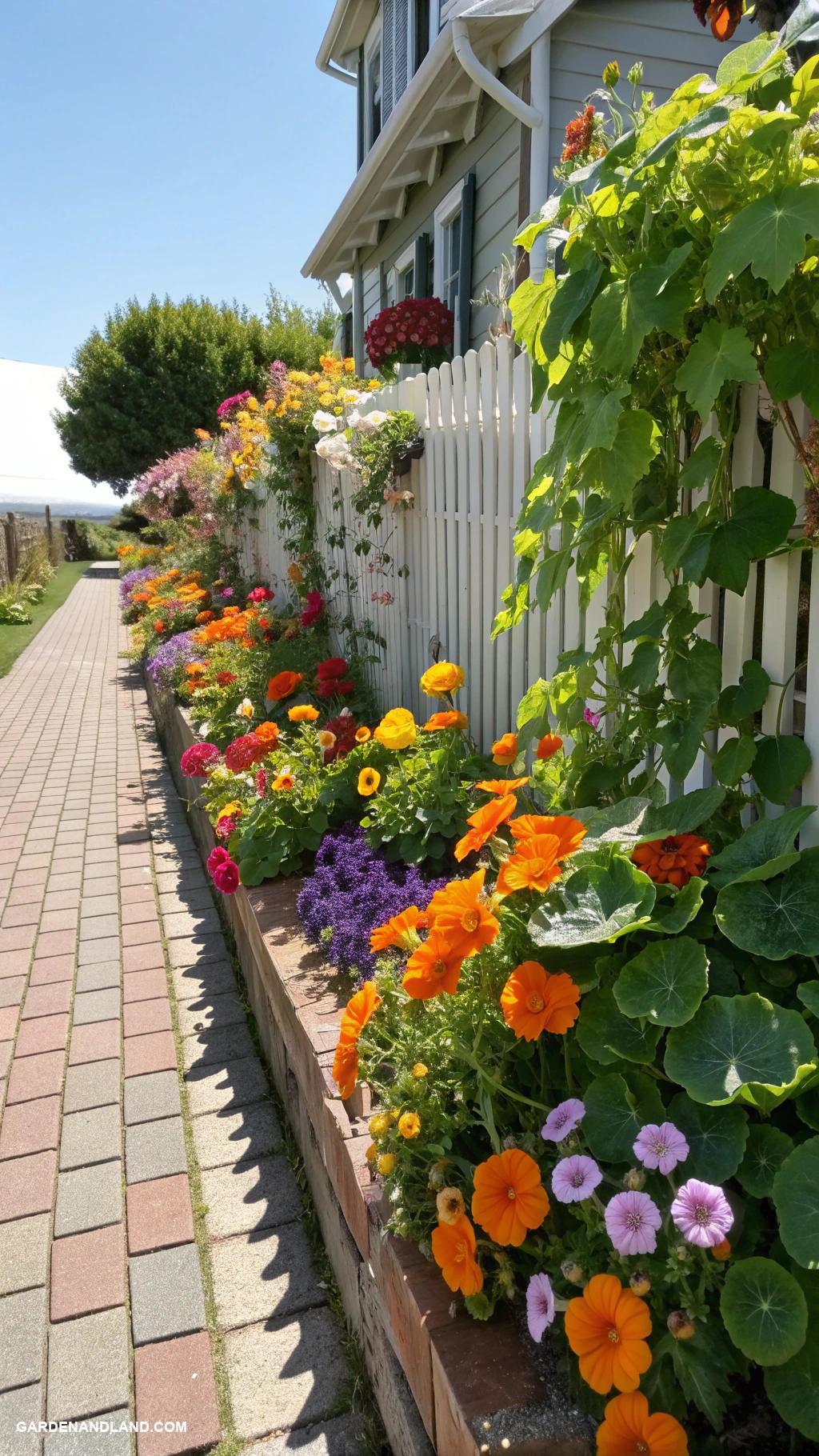 flower beds along house edge Edible flower bed with colorful options