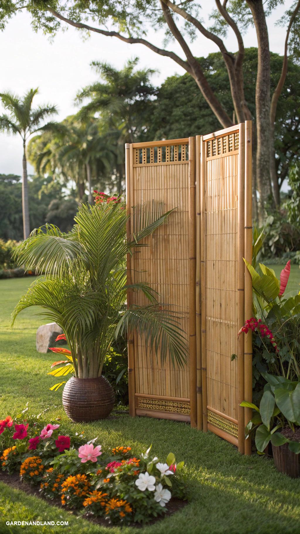 landscaping retaining walls Bamboo screens for tropical vibes