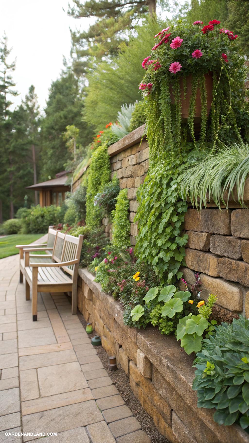 landscaping retaining walls Vertical gardens on retaining structures