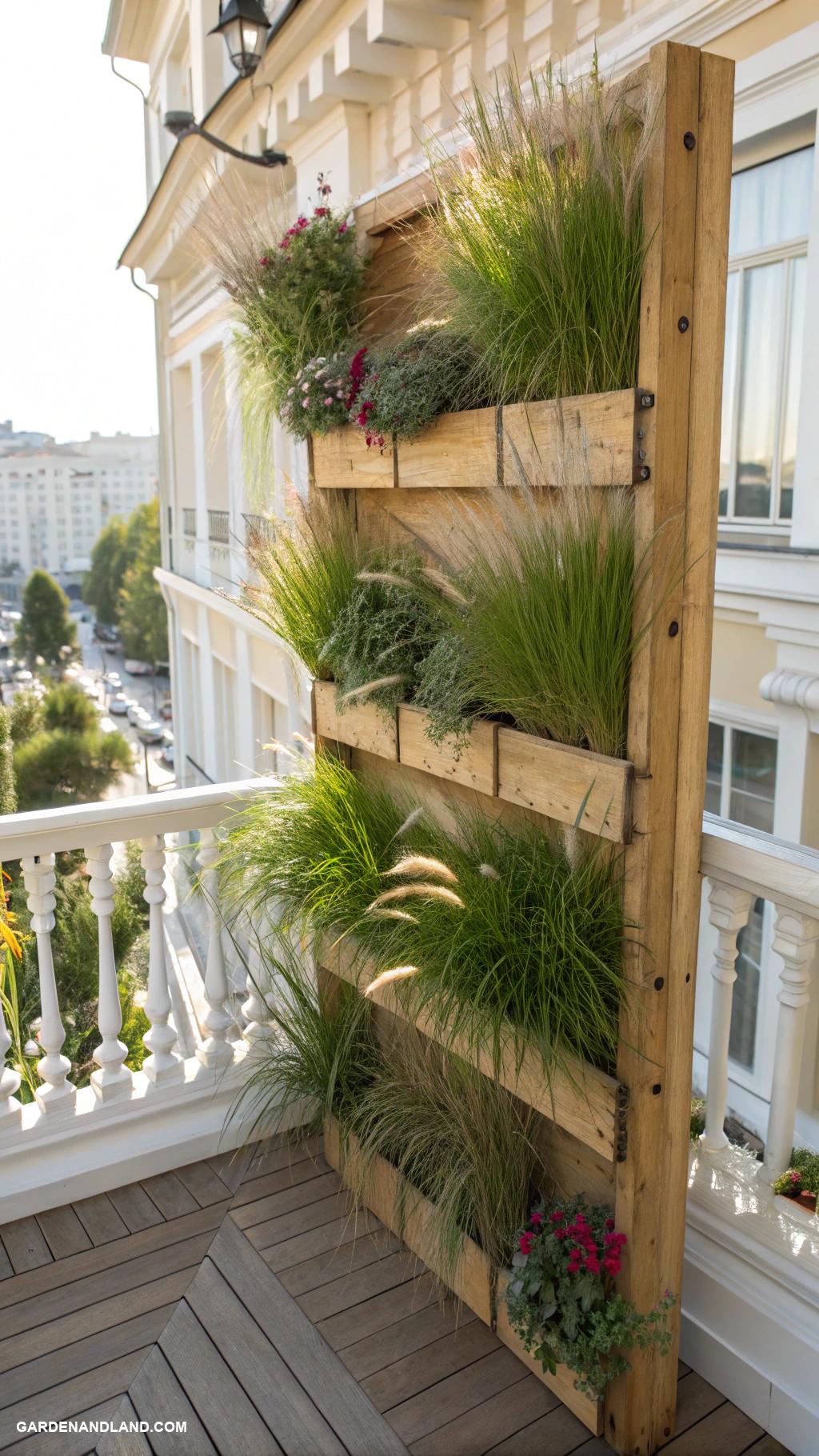 landscaping with ornamental grasses Vertical grass installations for small spaces