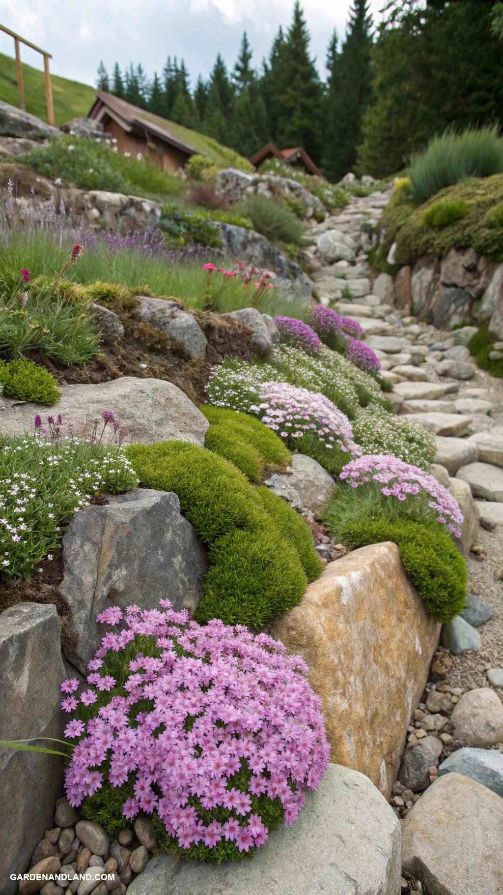 landscaping with rocks Rock garden with alpine plants