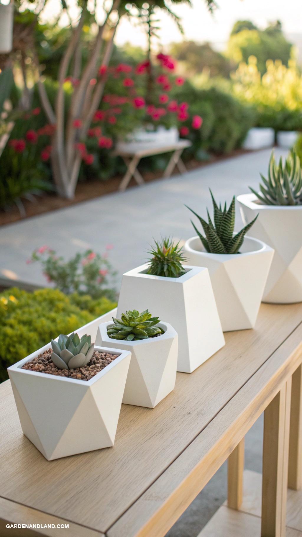 modern white planter ideas Sleek geometric shapes for modern aesthetics