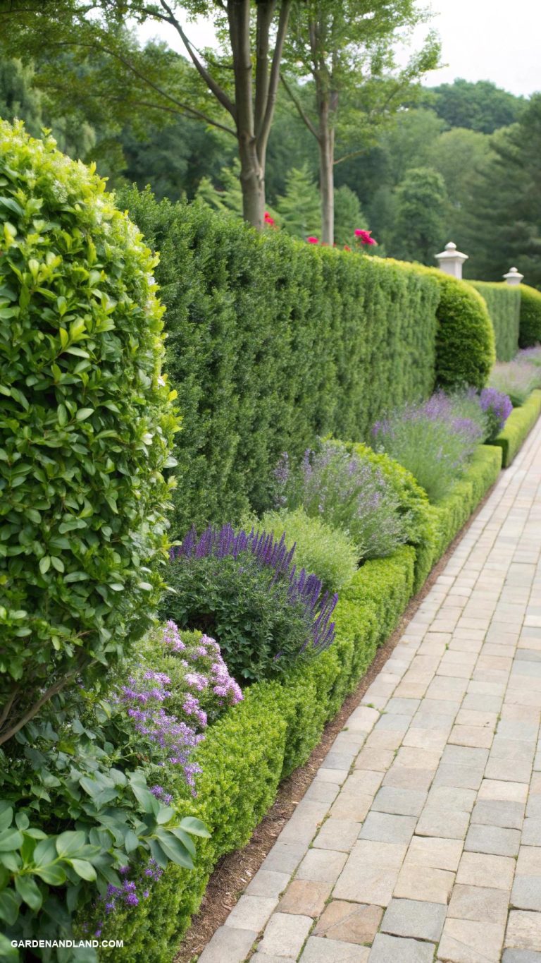 privacy fence ideas Hedge rows for a green privacy screen