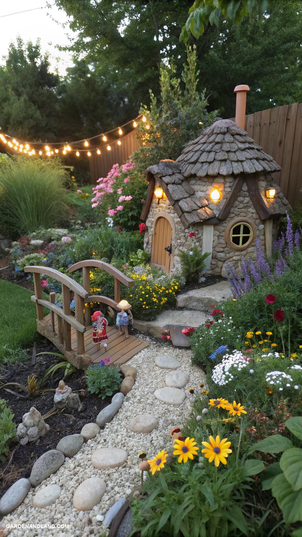small front yard gardens Fairy garden with tiny figurines