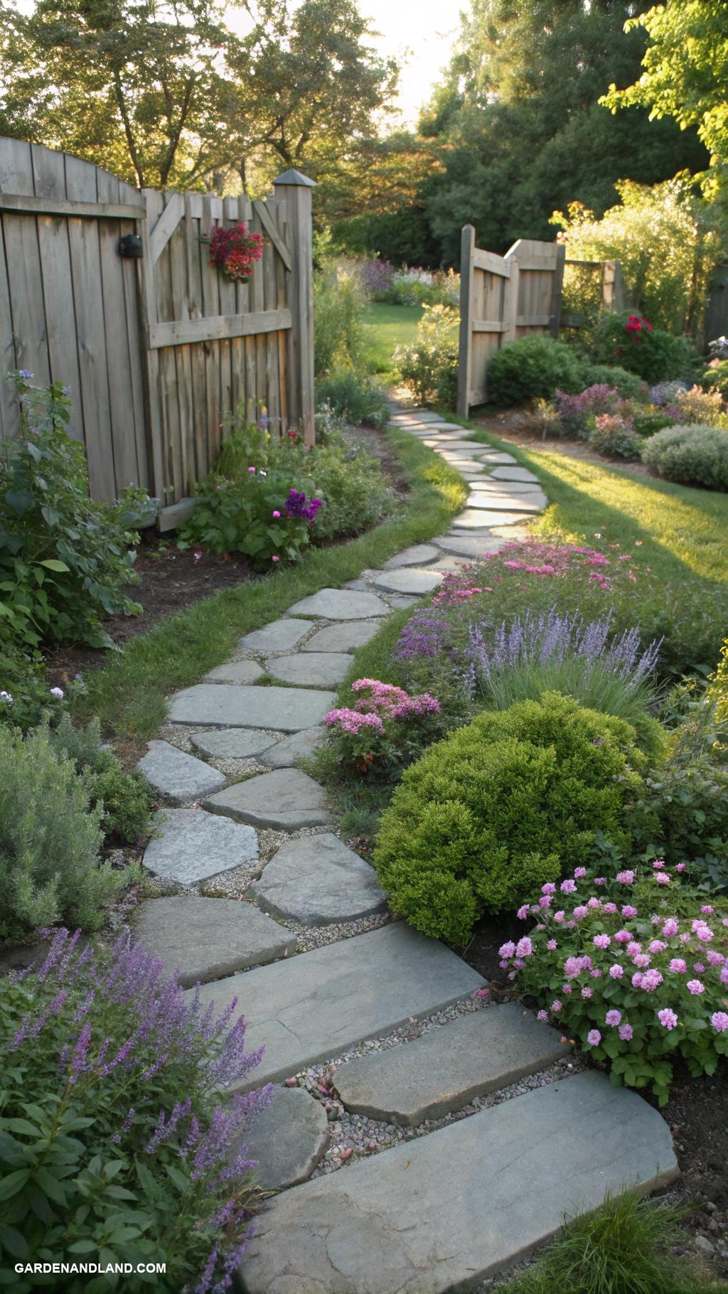 small front yard gardens Stepping stone path with ground cover