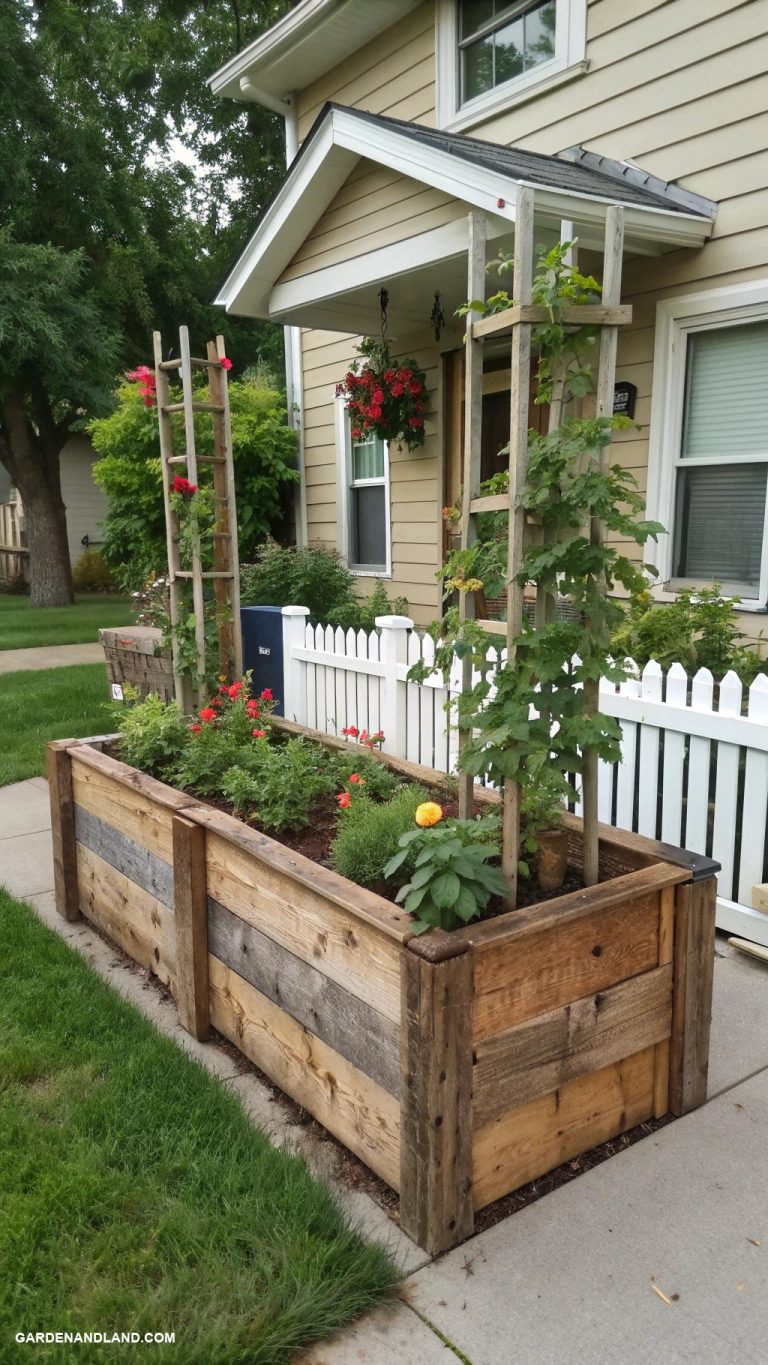 small front yard ideas Custom wooden planter boxes for vegetables