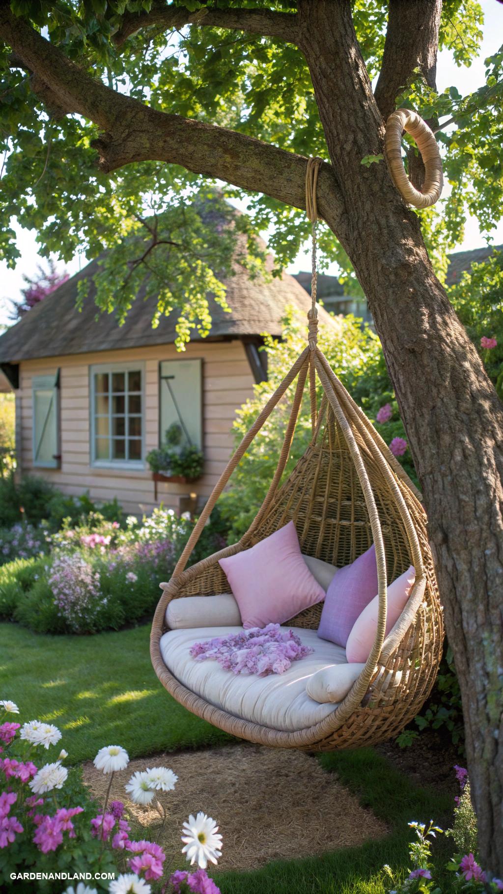 tree swing ideas Swinging nest bed for cozy hideaway