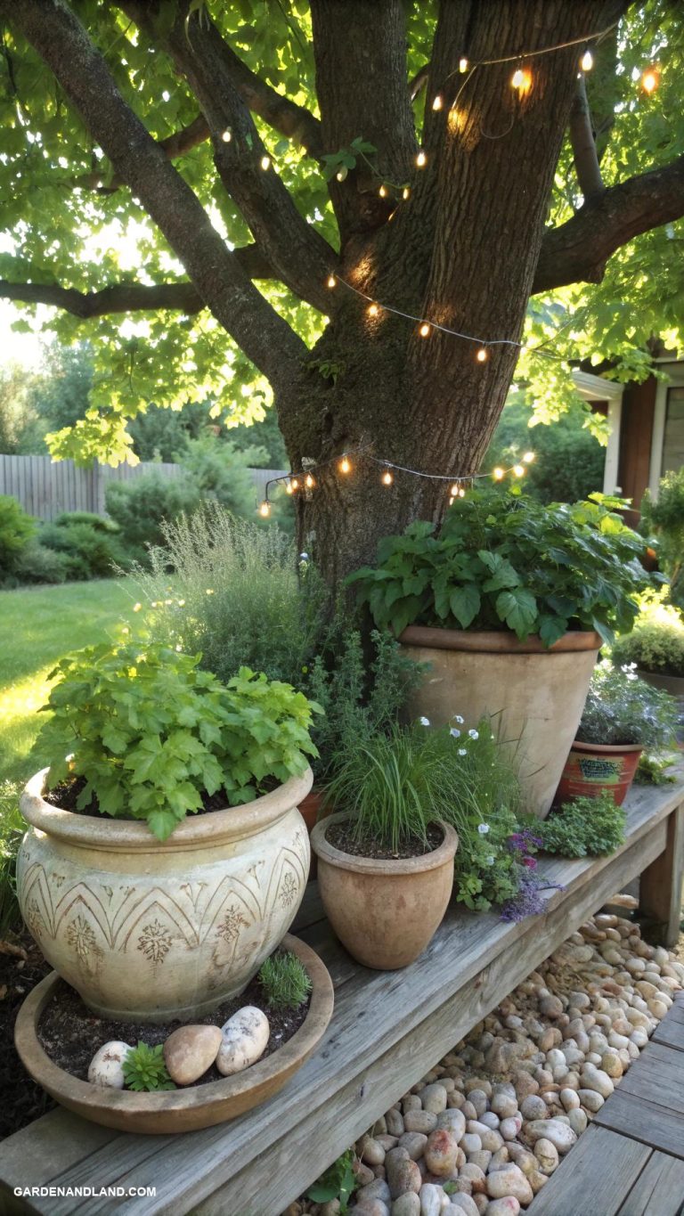 under tree landscaping ideas Container herb garden for Culinary delights