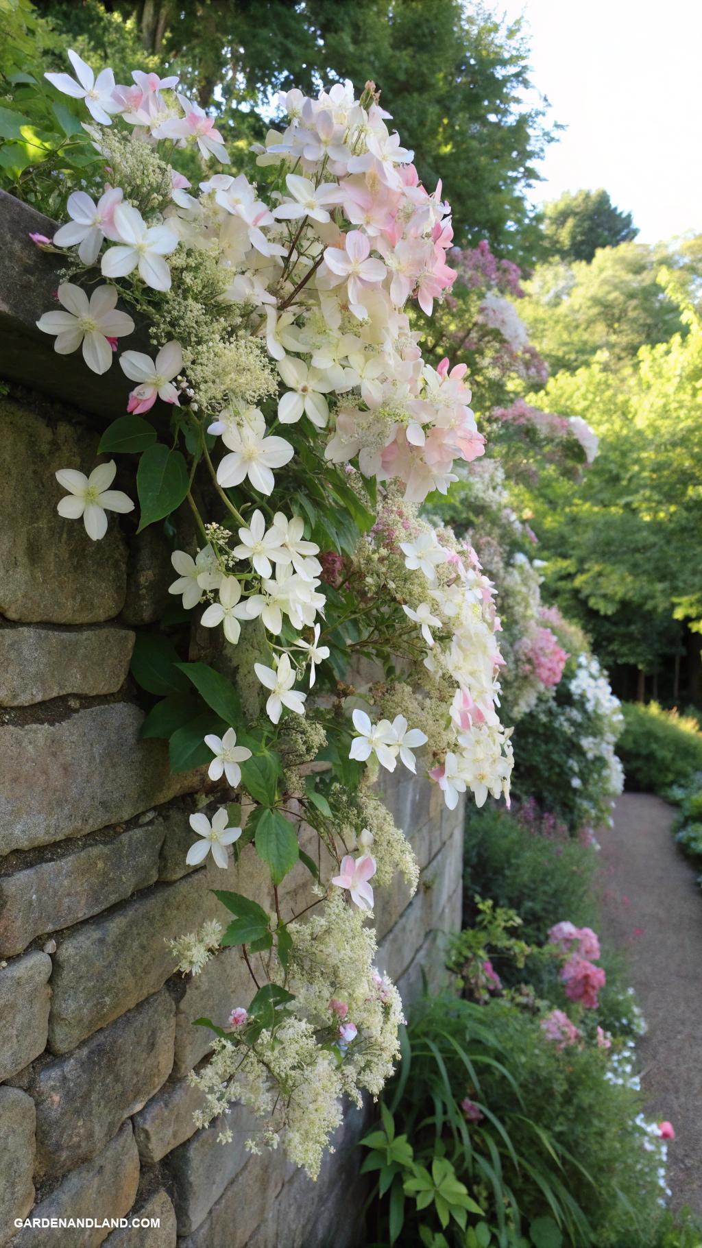 wall climbing plants Climbing hydrangea for delicate blooms
