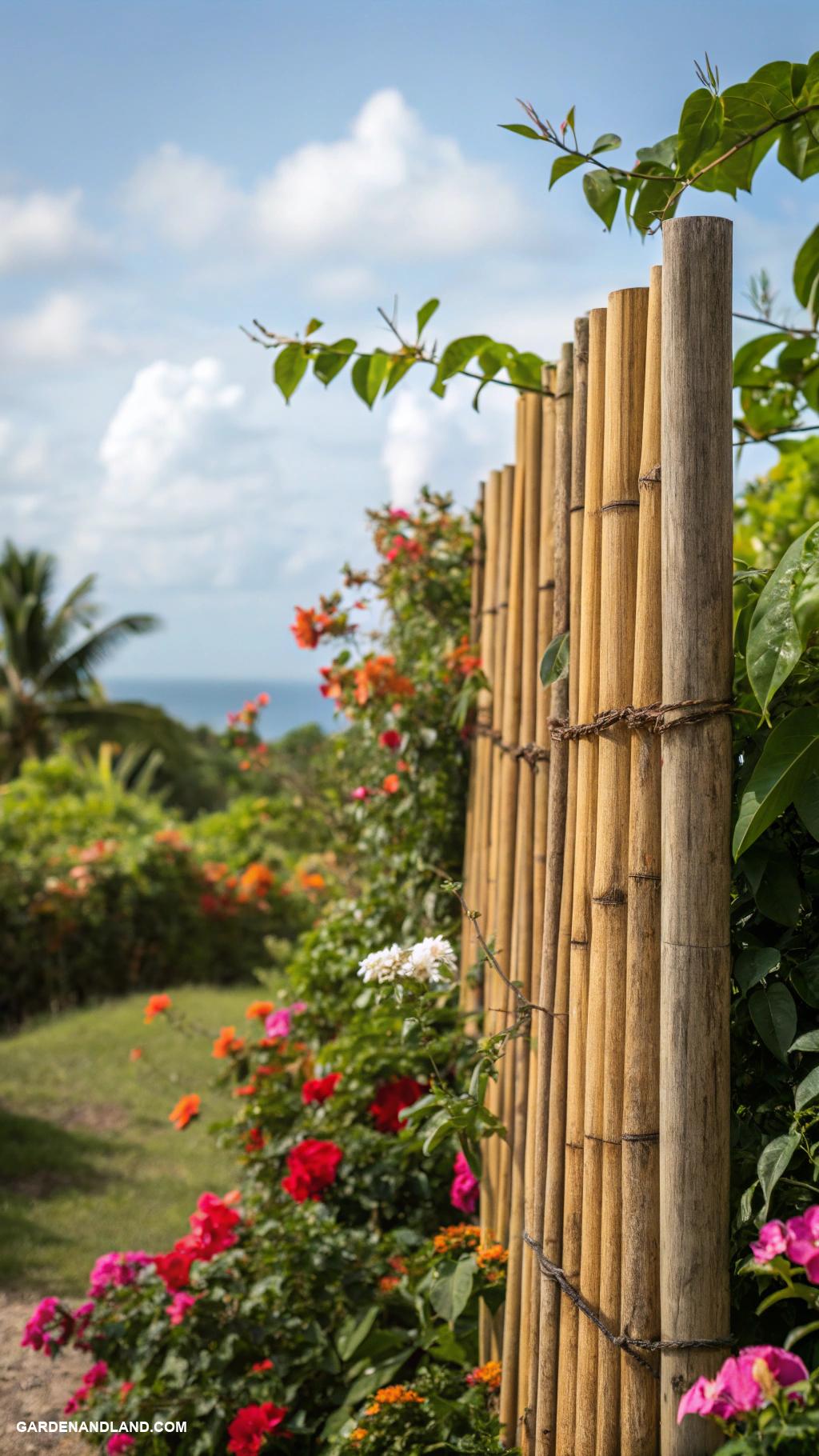 cheap fence Bamboo poles for a tropical vibe