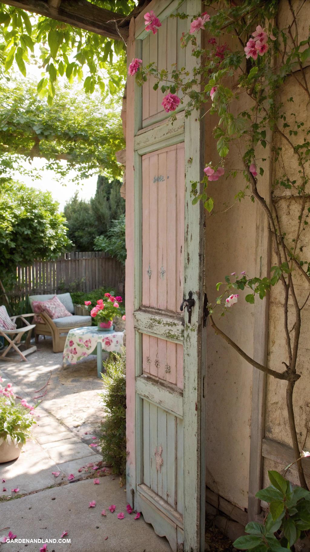 cheap fence Old shutters for shabby chic privacy
