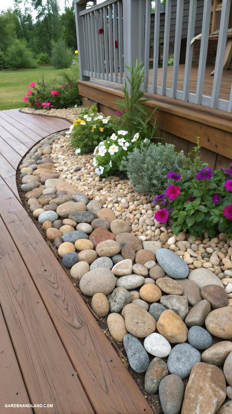 deck skirting ideas cheap Decorative stones and pebbles arrangement