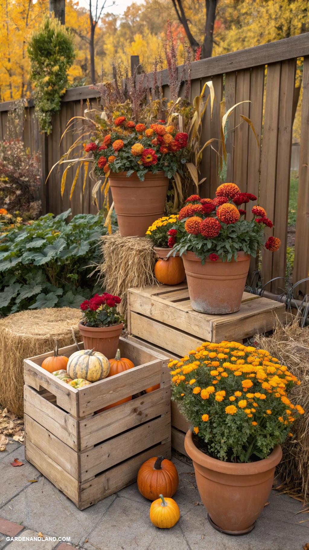 fall backyard ideas Harvest themed container gardens