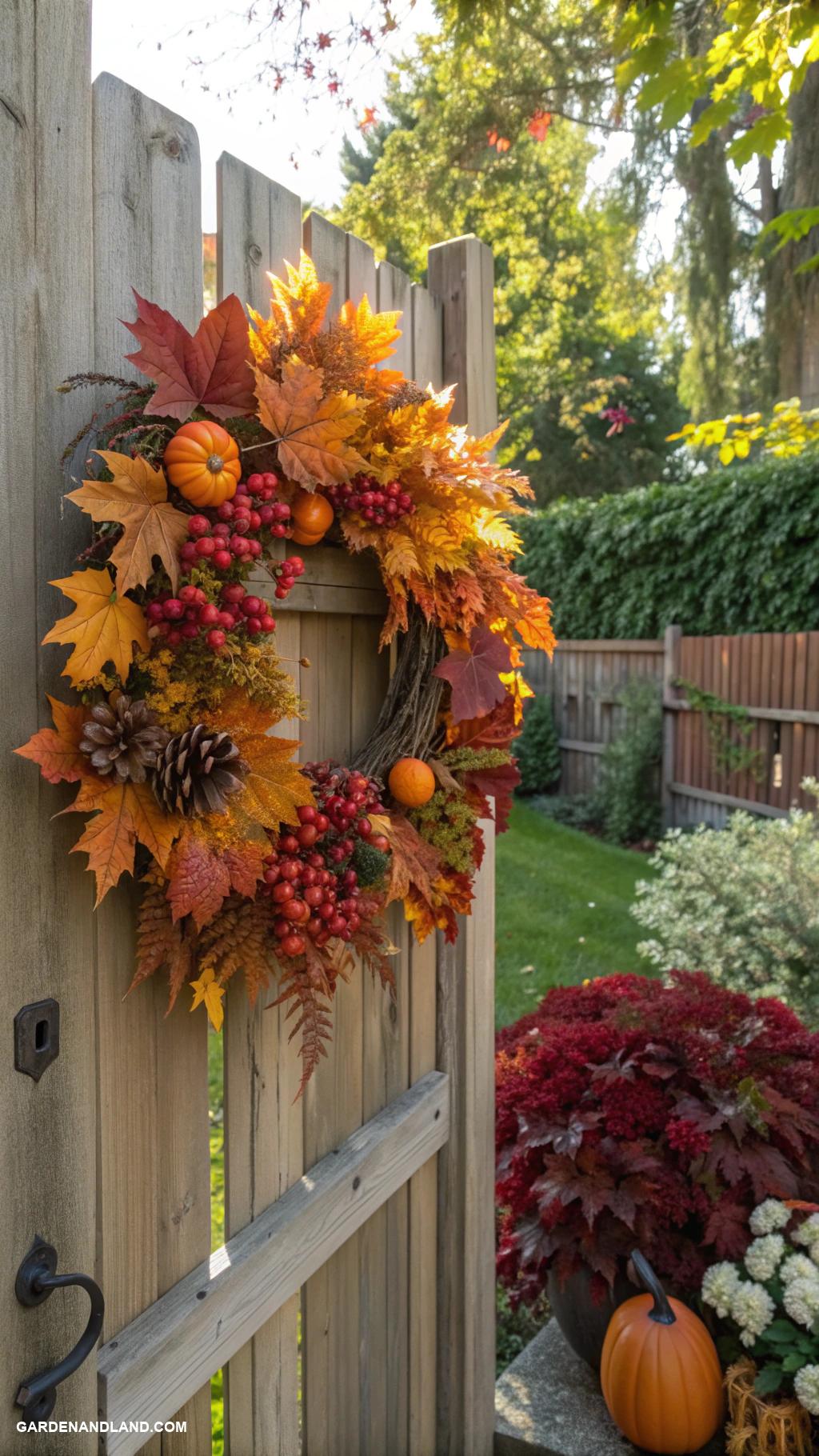 fall backyard ideas Seasonal wreaths for front gates