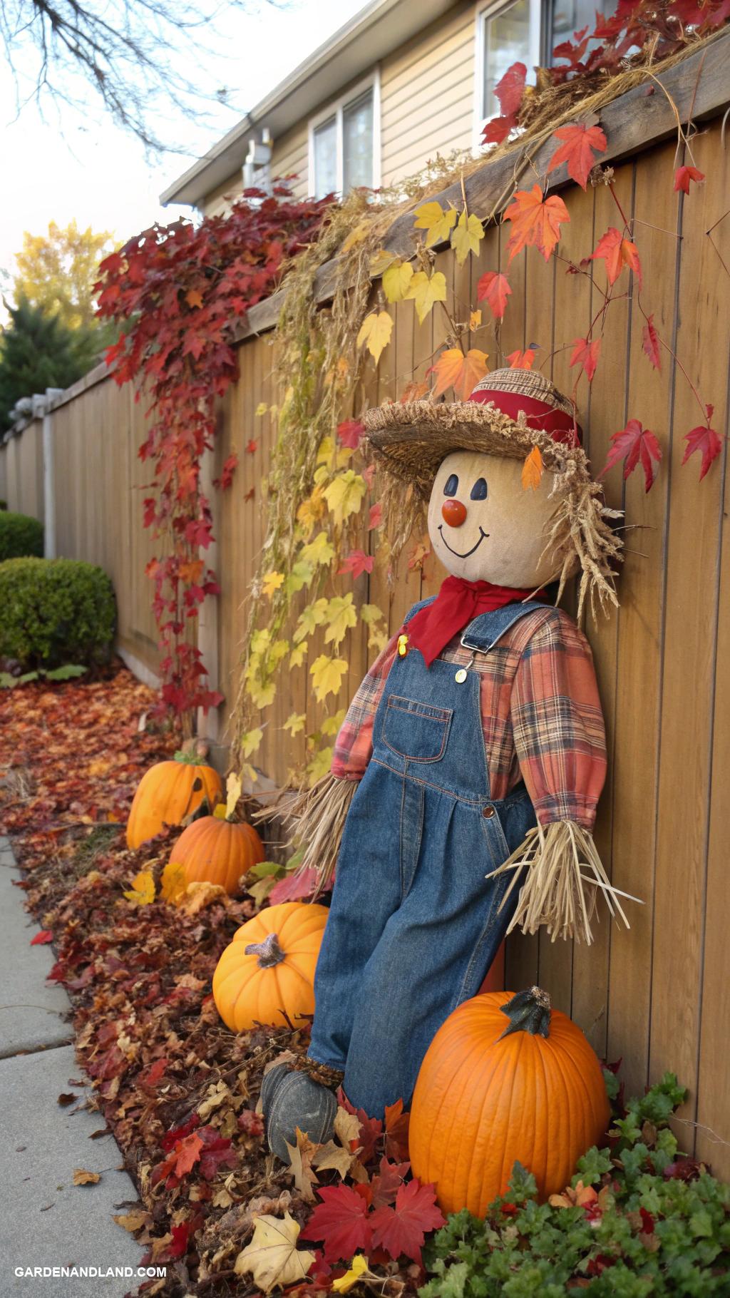 fall front yard ideas Scarecrow decoration