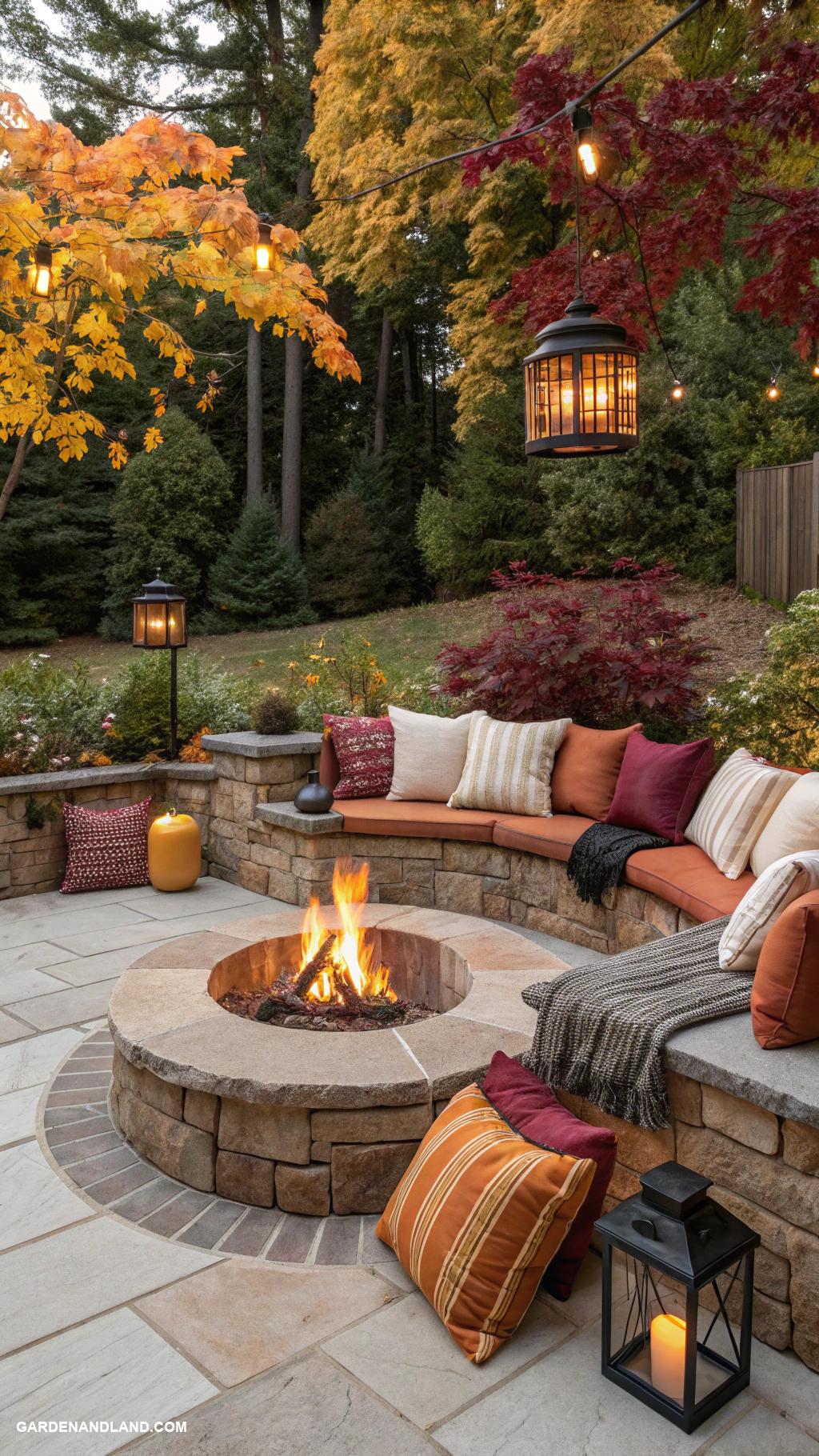 fall patio ideas Cozy fire pit for warm gatherings