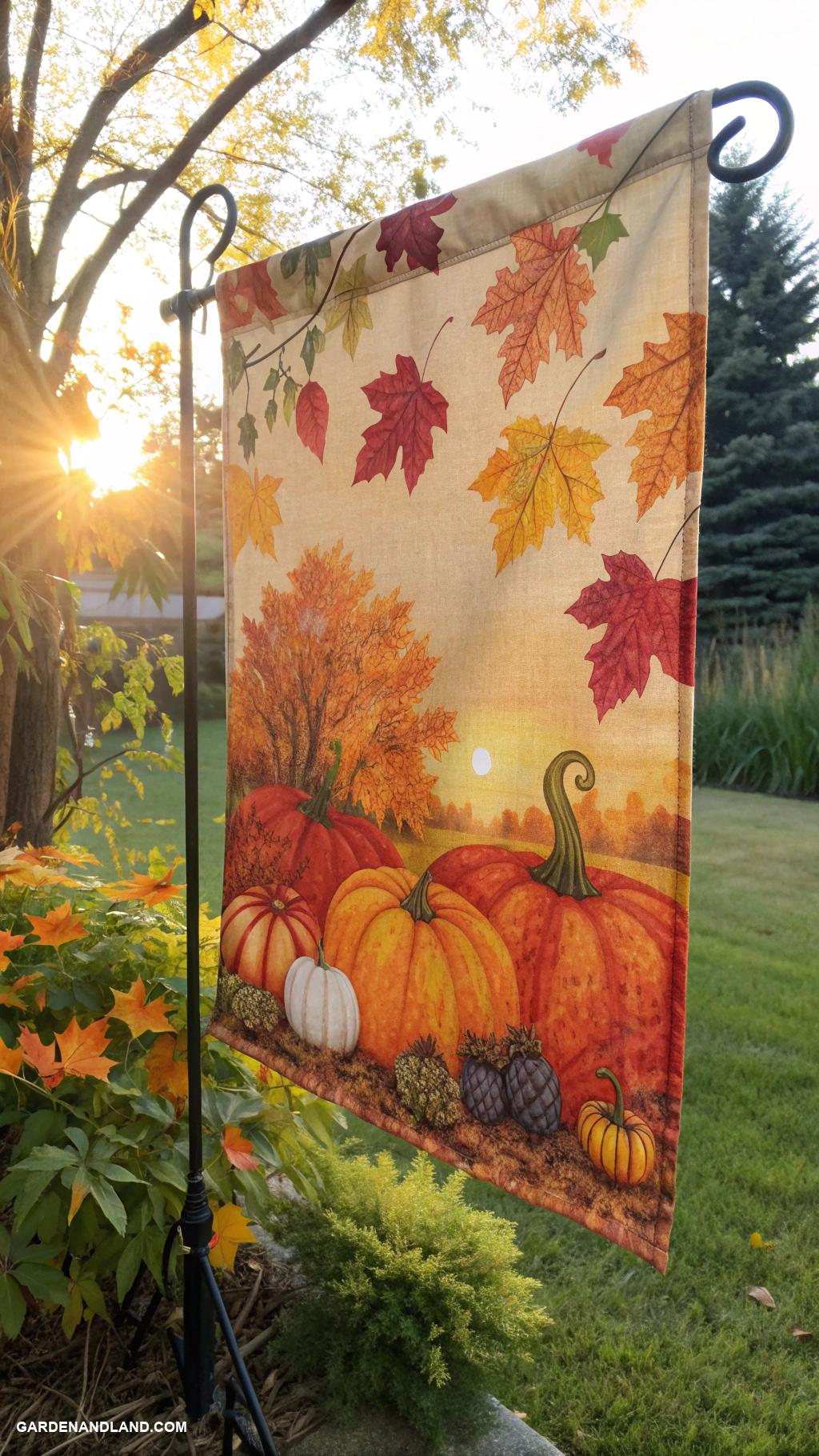 fall yard decorations Garden flags with fall themes