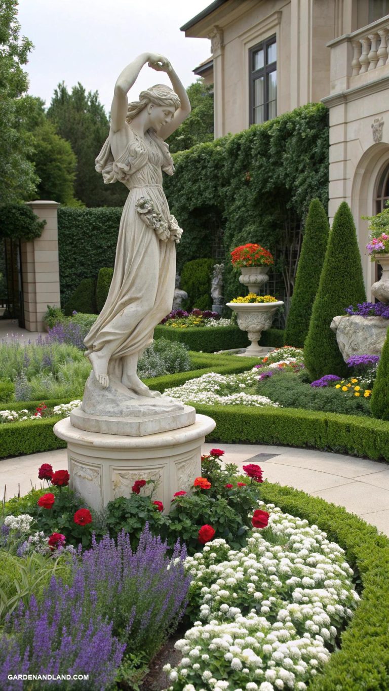 front yard landscaping Garden sculpture for artistic focal point