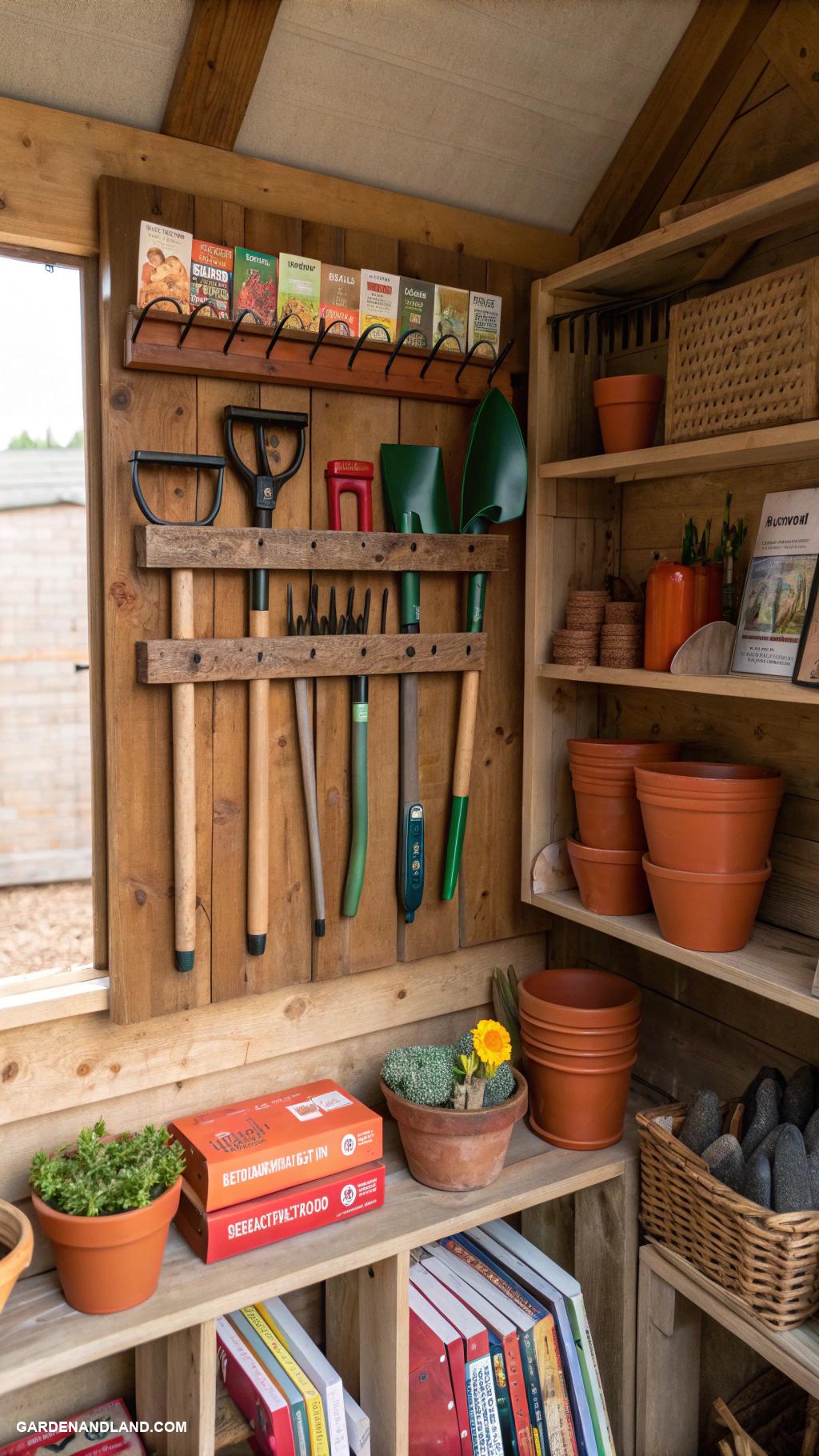 shed organization ideas Garden tool rack for easy access