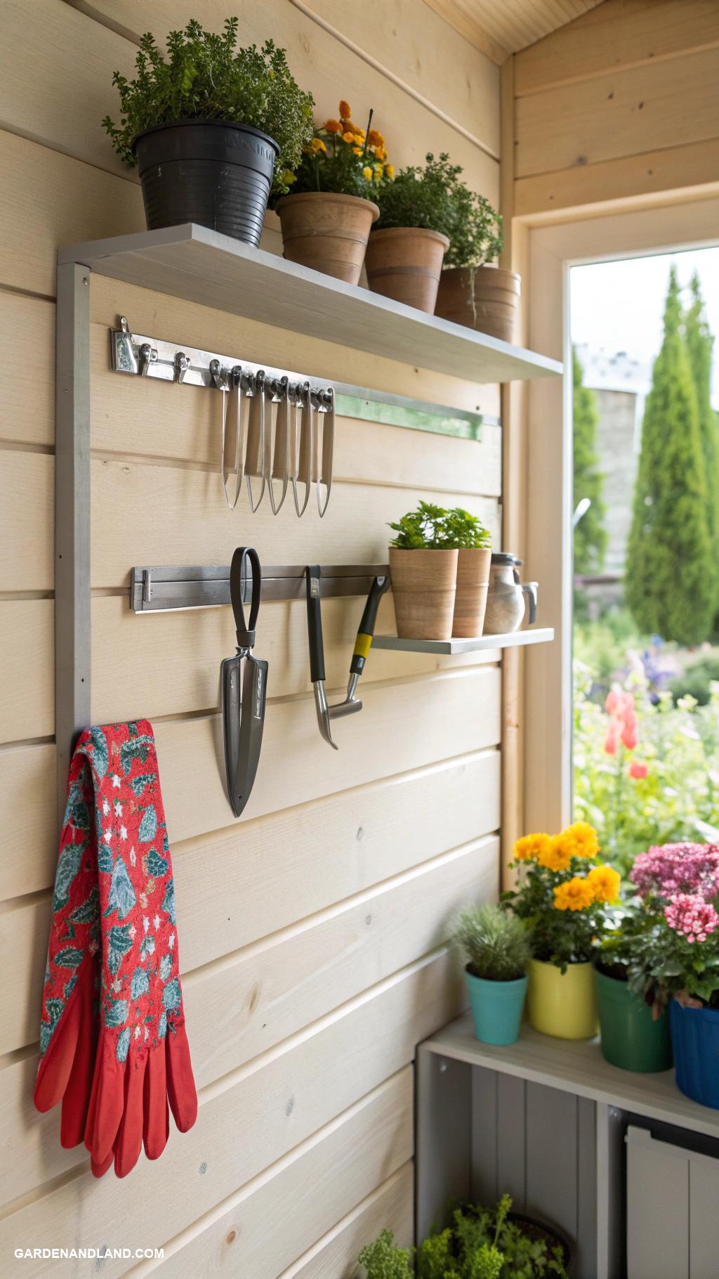 shed organization ideas Magnetic strips for small metal tools