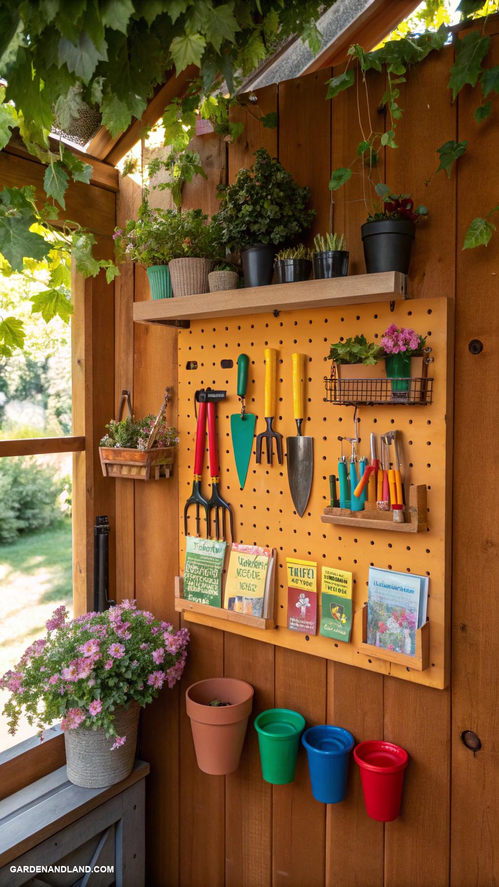 shed organization ideas Pegboard for hanging tools and supplies