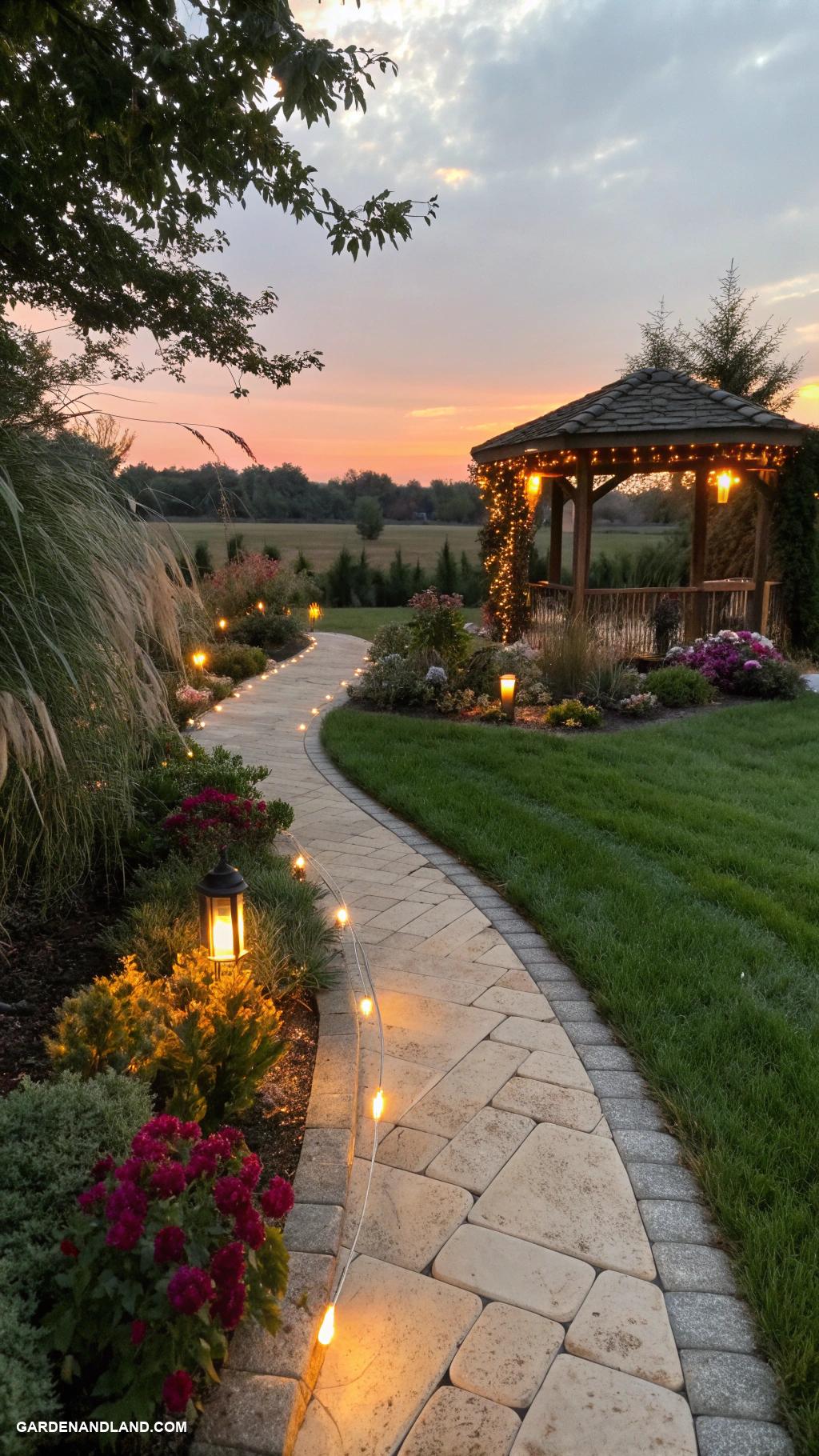 travertine walkways Add LED lights along travertine edges