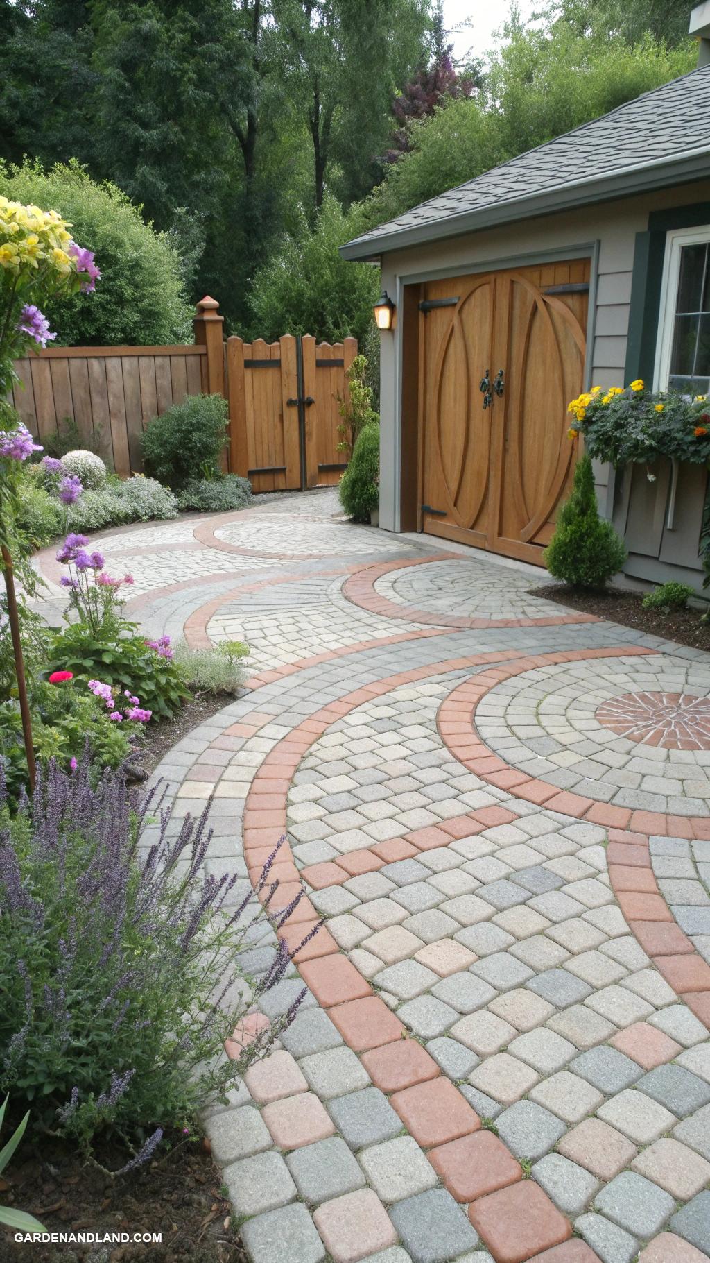 unique driveway designs Permeable pavers for rainwater absorption
