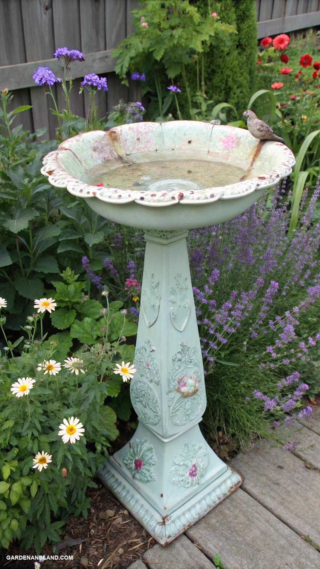 bird bath ideas landscaping Repurposed antique wash basin bird bath