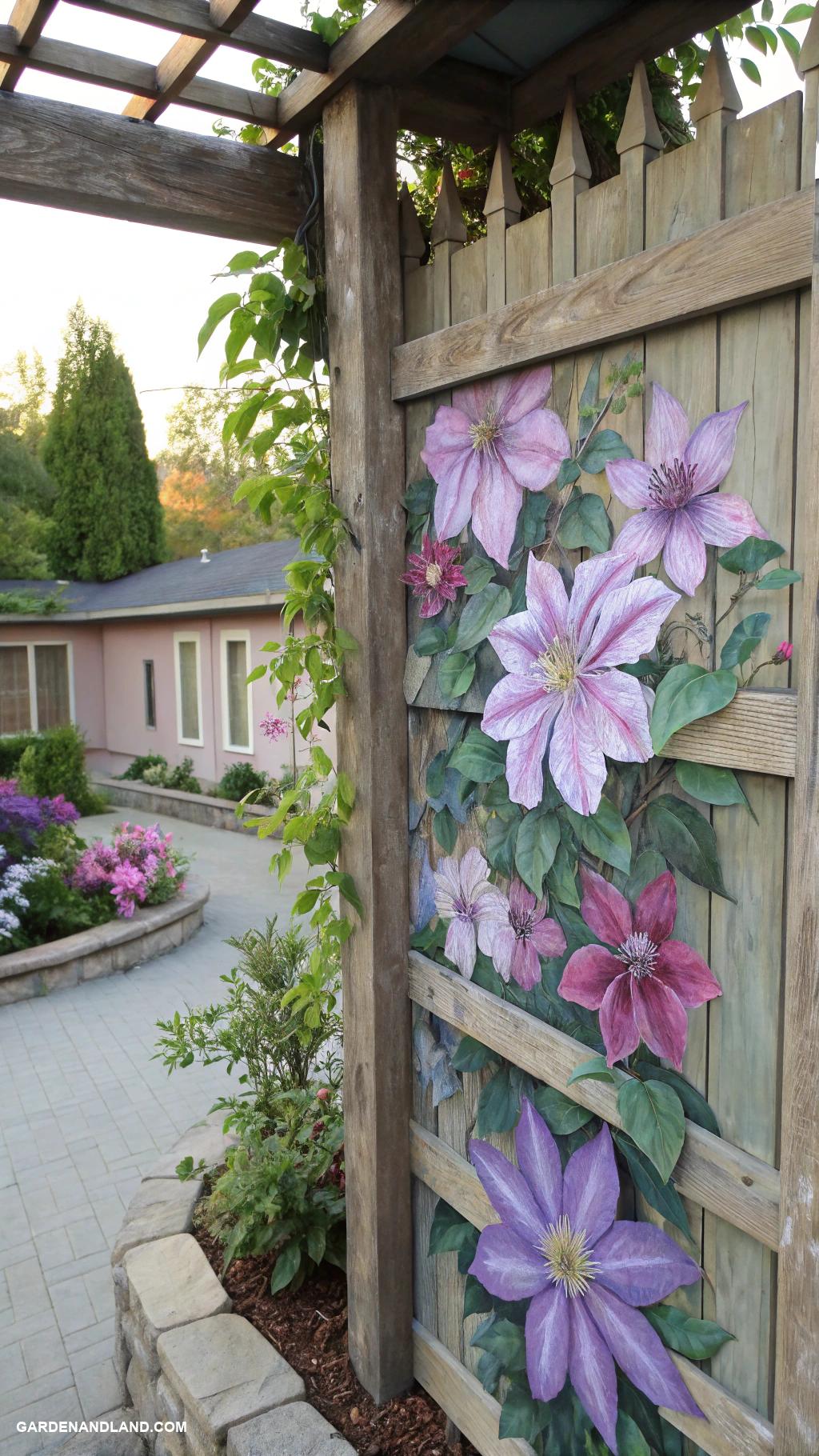 clematis trellis ideas Trellis wall painting for artistic flair
