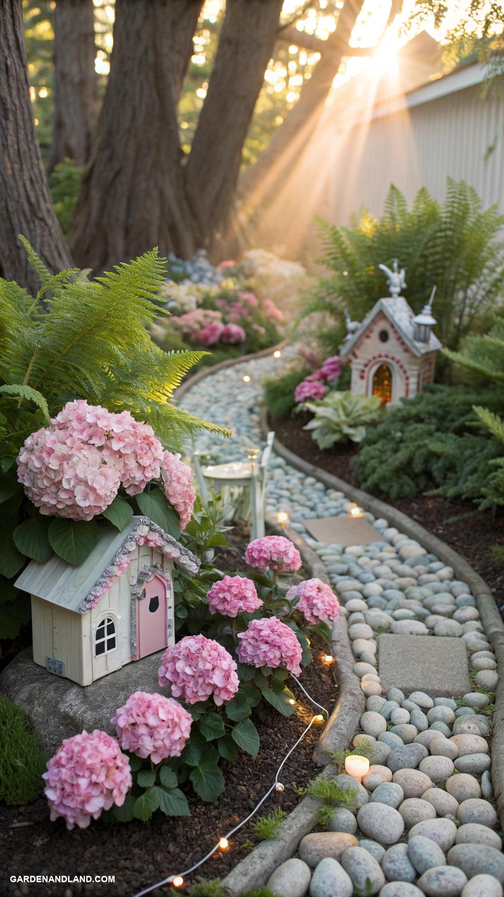 coquette garden Whimsical fairy garden with miniature decor