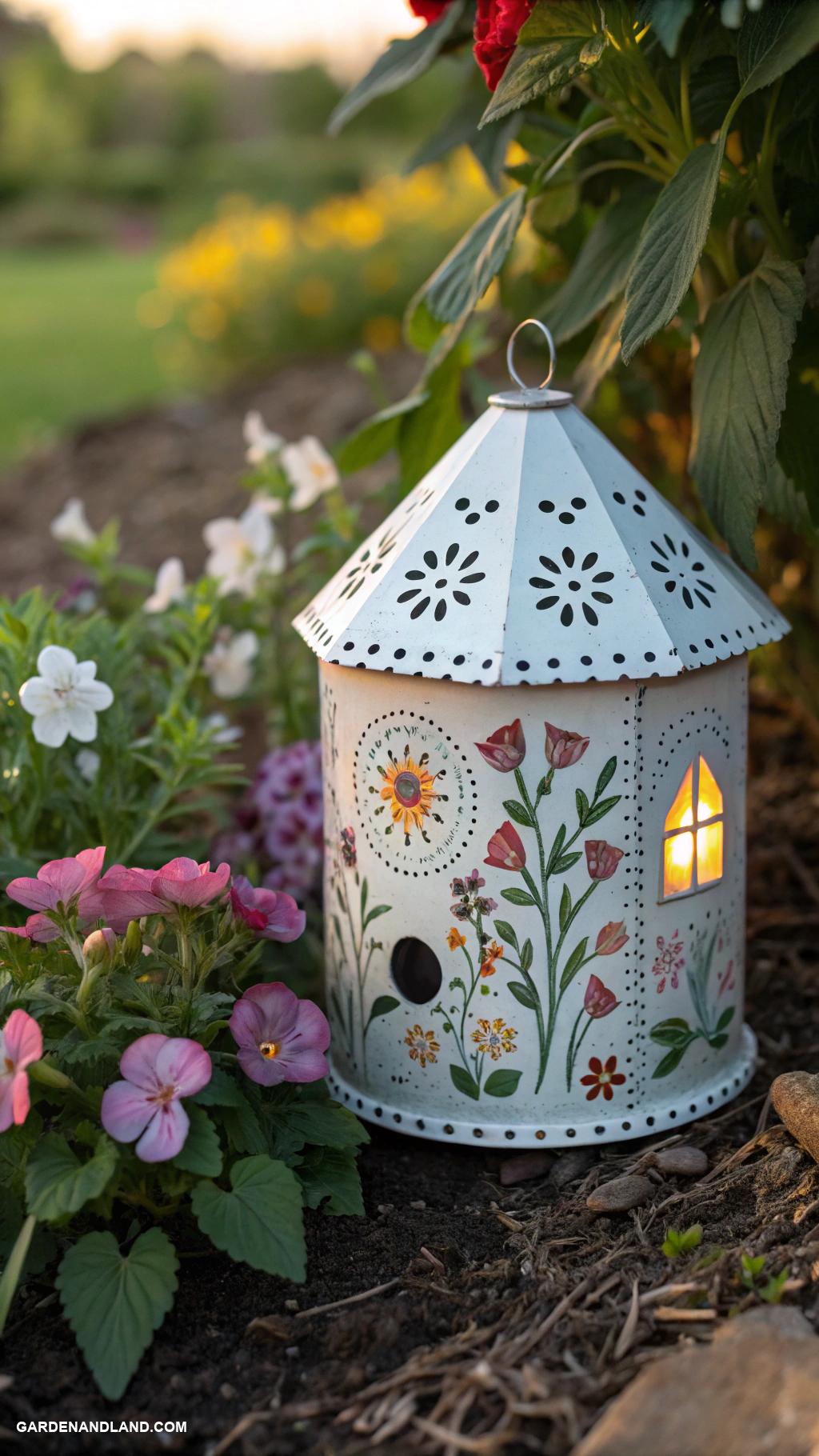 diy fairy house Recycled tin can lantern house
