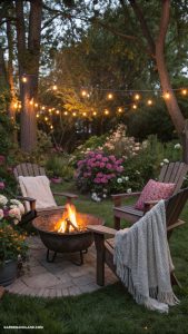 fire pit ideas backyard Portable fire pit with cozy blankets