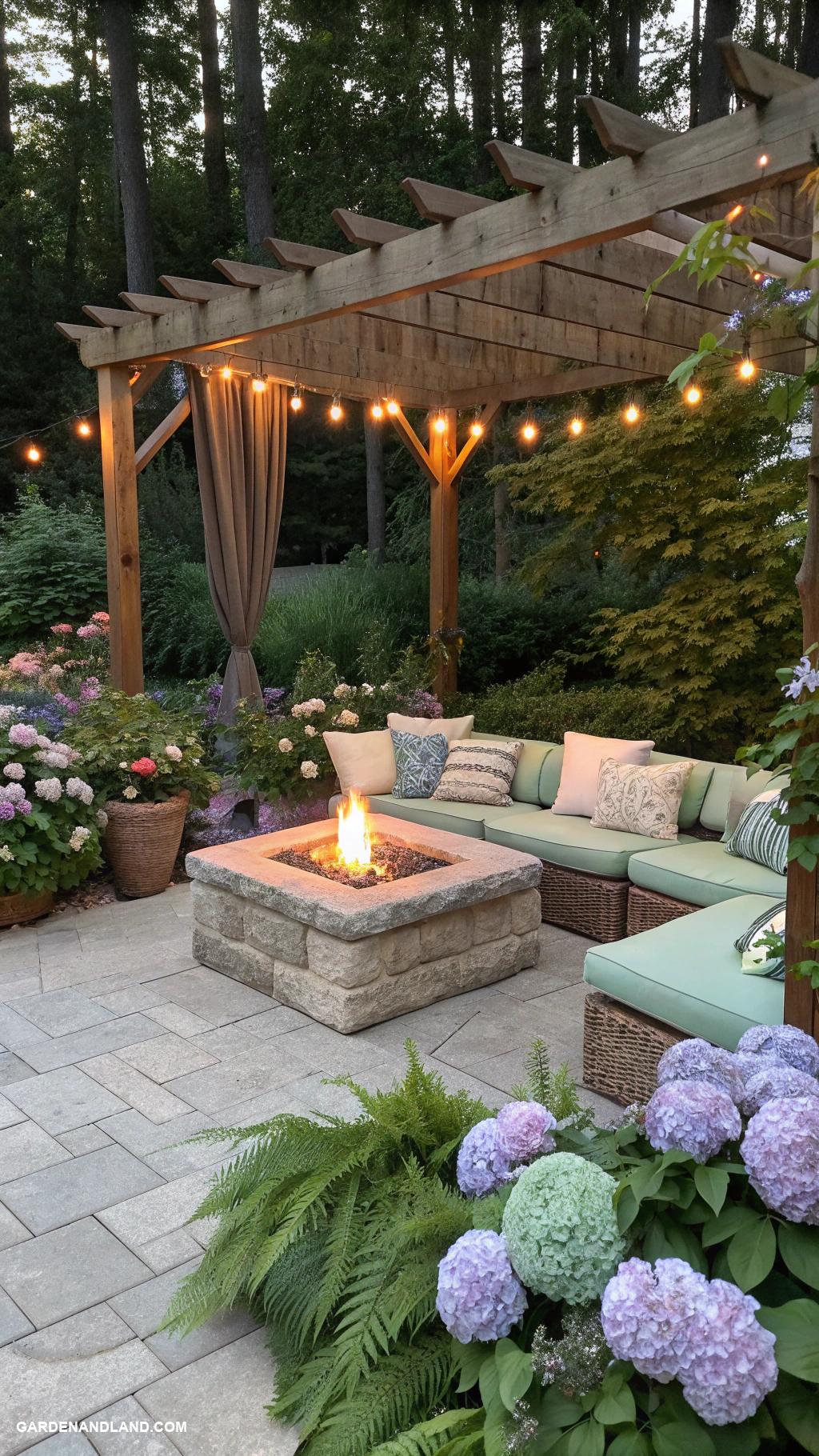 fire pit landscaping Create a themed outdoor lounge area