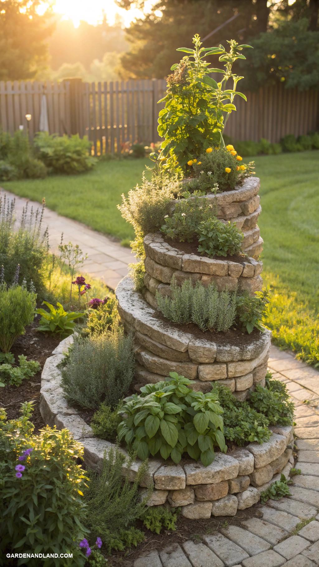 full sun planter ideas Herb spiral for culinary delights and aesthetics