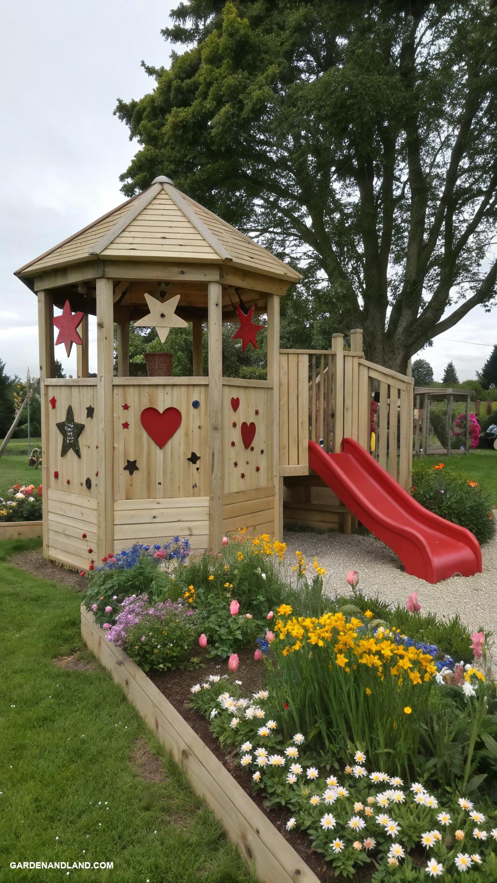 gazebo ideas Childrens play themed gazebo with slides