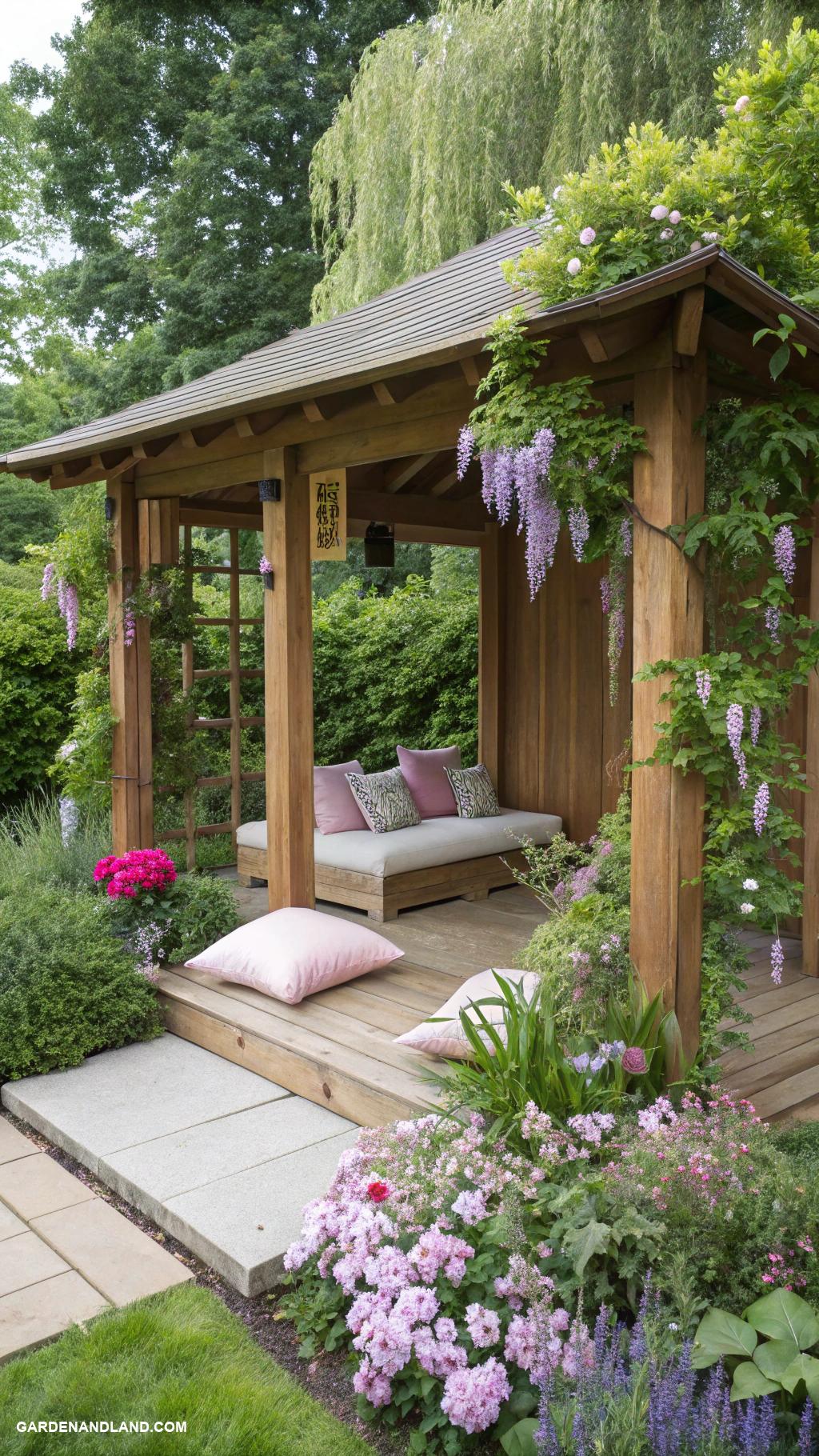 gazebo ideas Meditation gazebo surrounded by tranquil plants