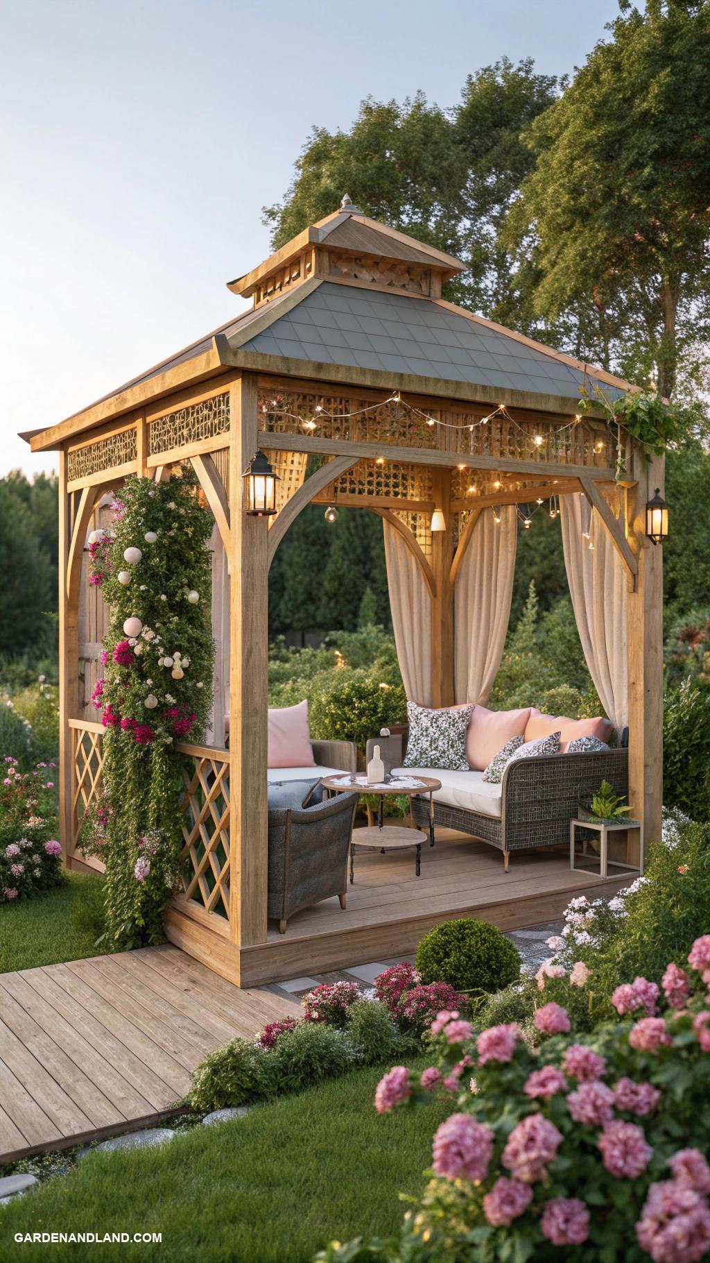 gazebo ideas Solar powered gazebo with integrated lighting