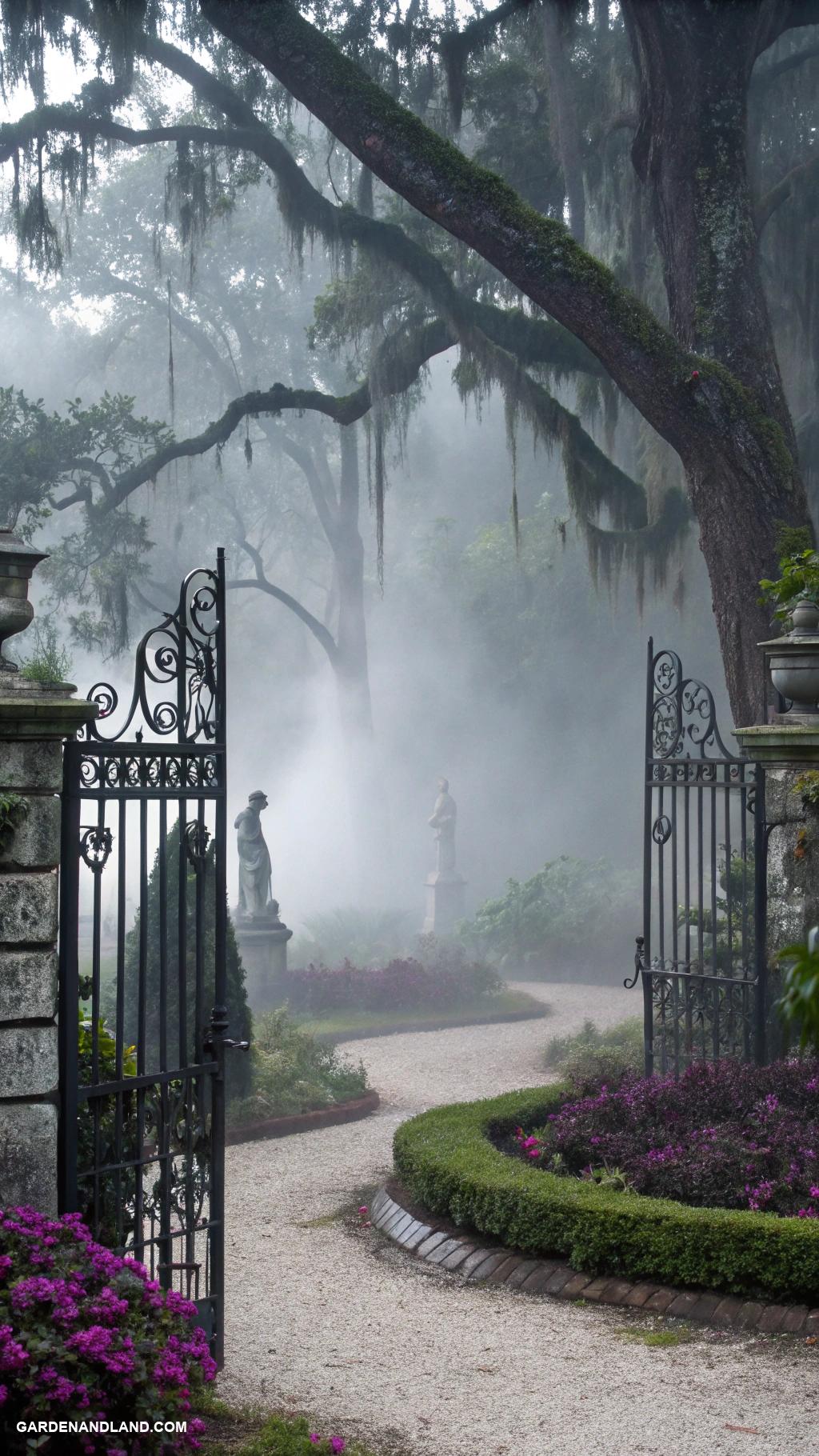 gothic garden ideas Mysterious fog with dry ice effect