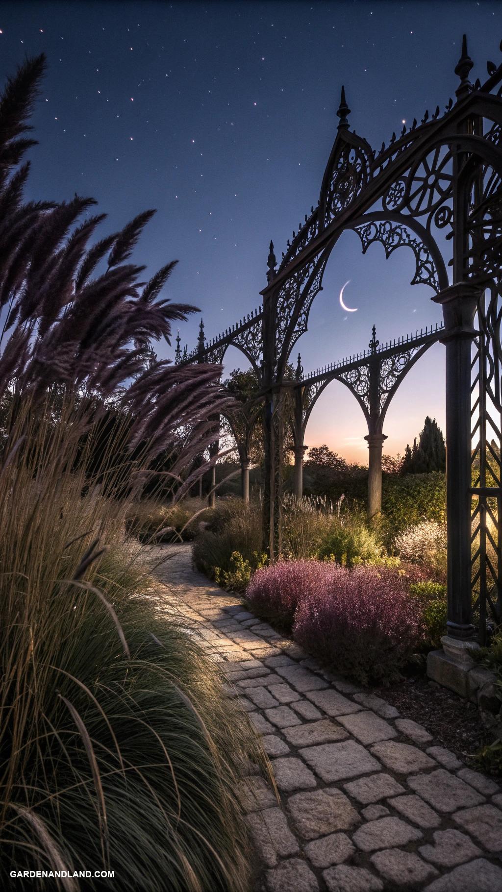 gothic garden ideas Shadowy corners with dark ornamental grasses